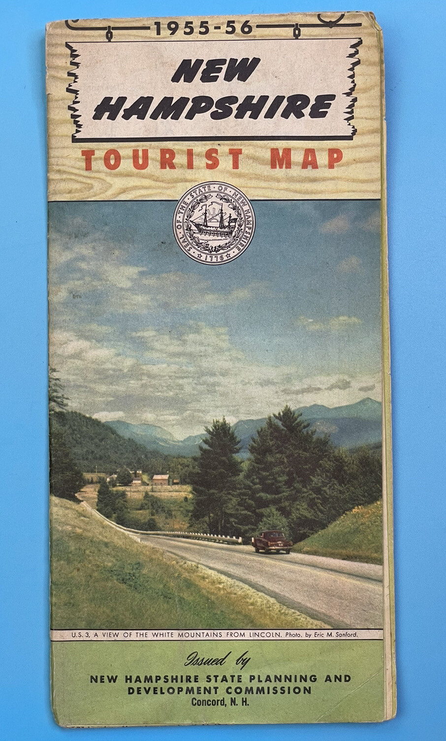 1955-56 Official Tourist Map NEW HAMPSHIRE