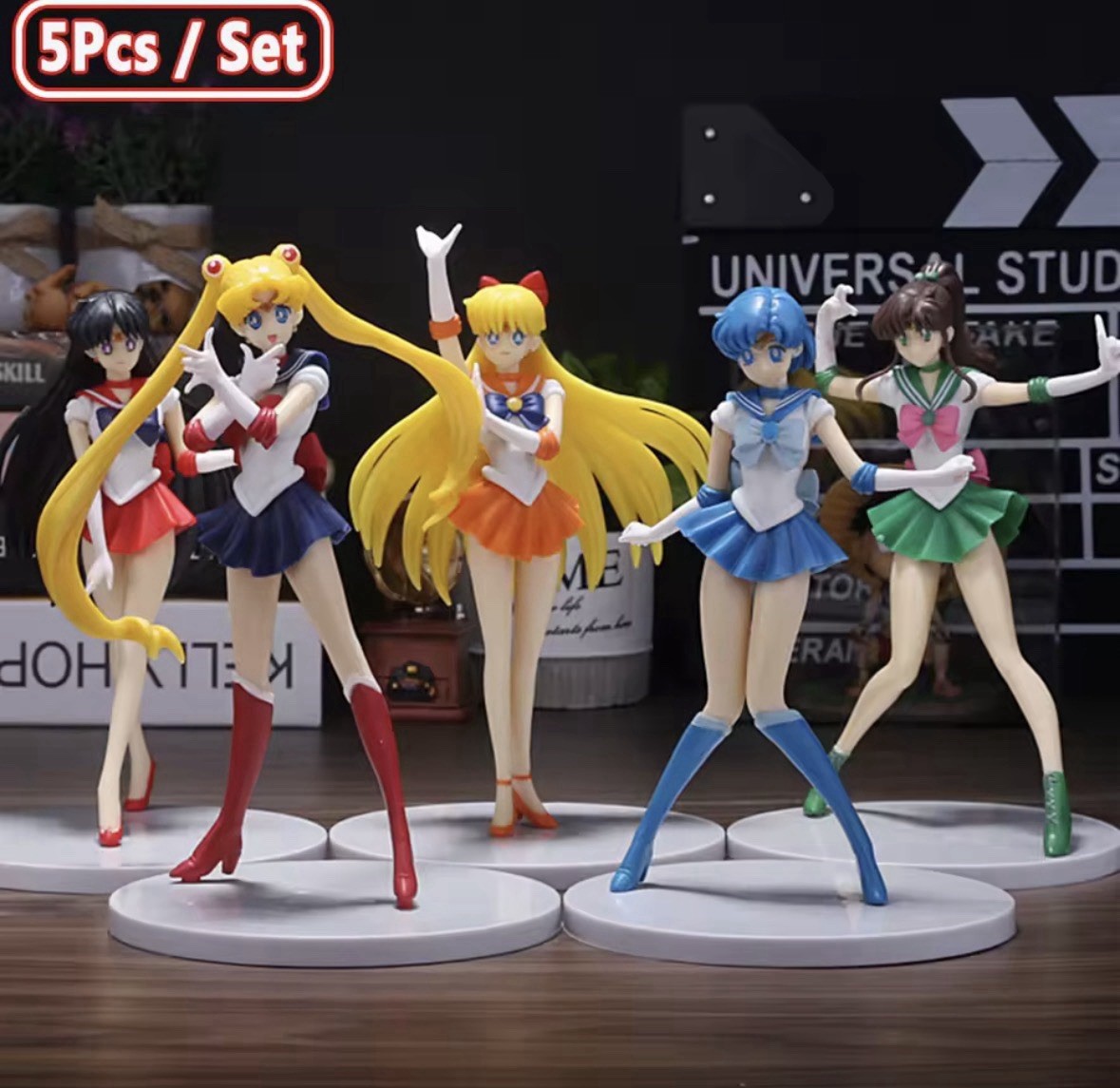 5pcs Set Sailor Moon Mizuno Ami Tsukino Usagi Hino Rei Aino Minako Action Figure