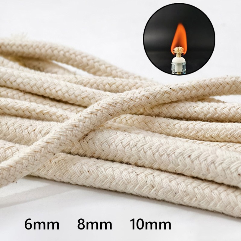 Round Braided Cotton Wick Burner For Oil Kerosene Alcohol Lamp Torch Wine Bottle