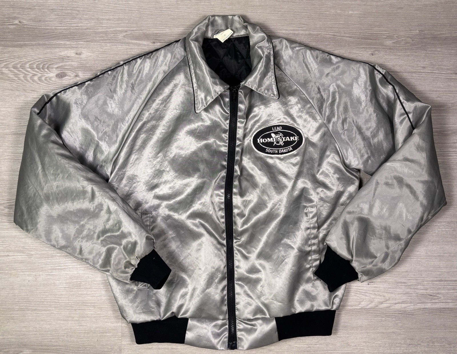 Vintage Homestake Mining Company Bomber Jacket Coat Size M Lead SD Gold Mine