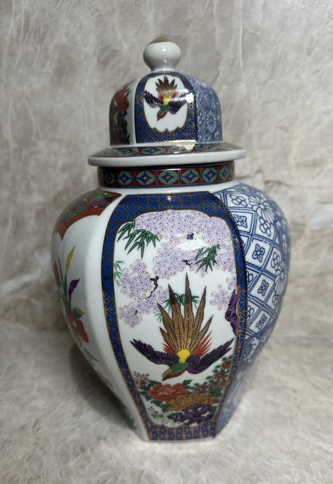 VTG Mid Century Mieto Japanese Porcelain Temple Phoenix Imari Kutani Style