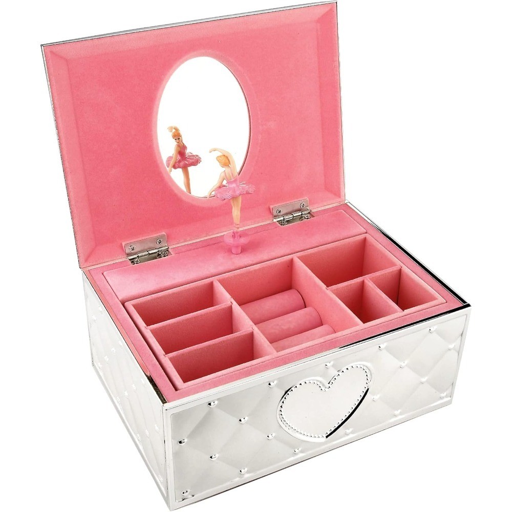 Vintage Musical Ballerina Jewelry Box with Mirror for Girls Childhood Keepsake
