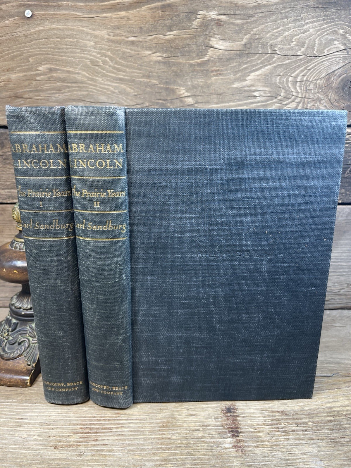 WWII US Navy Property Abraham Lincoln Prairie Years Carl Sandburg 2 Vol Set 1945
