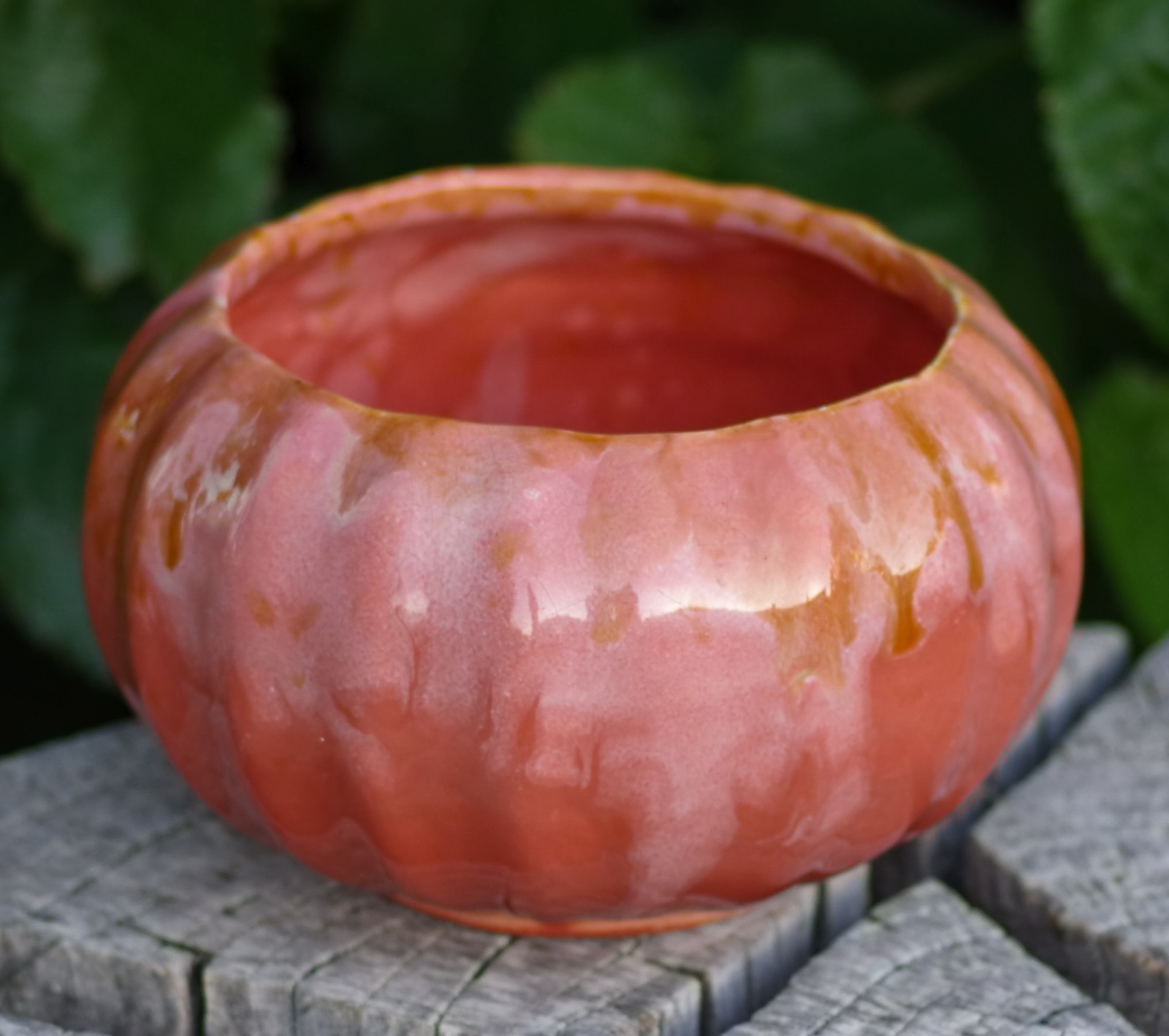 VINTAGE Frank Moreno Ceramic PLANTER Pumpkin Made in California, USA 1960\'s