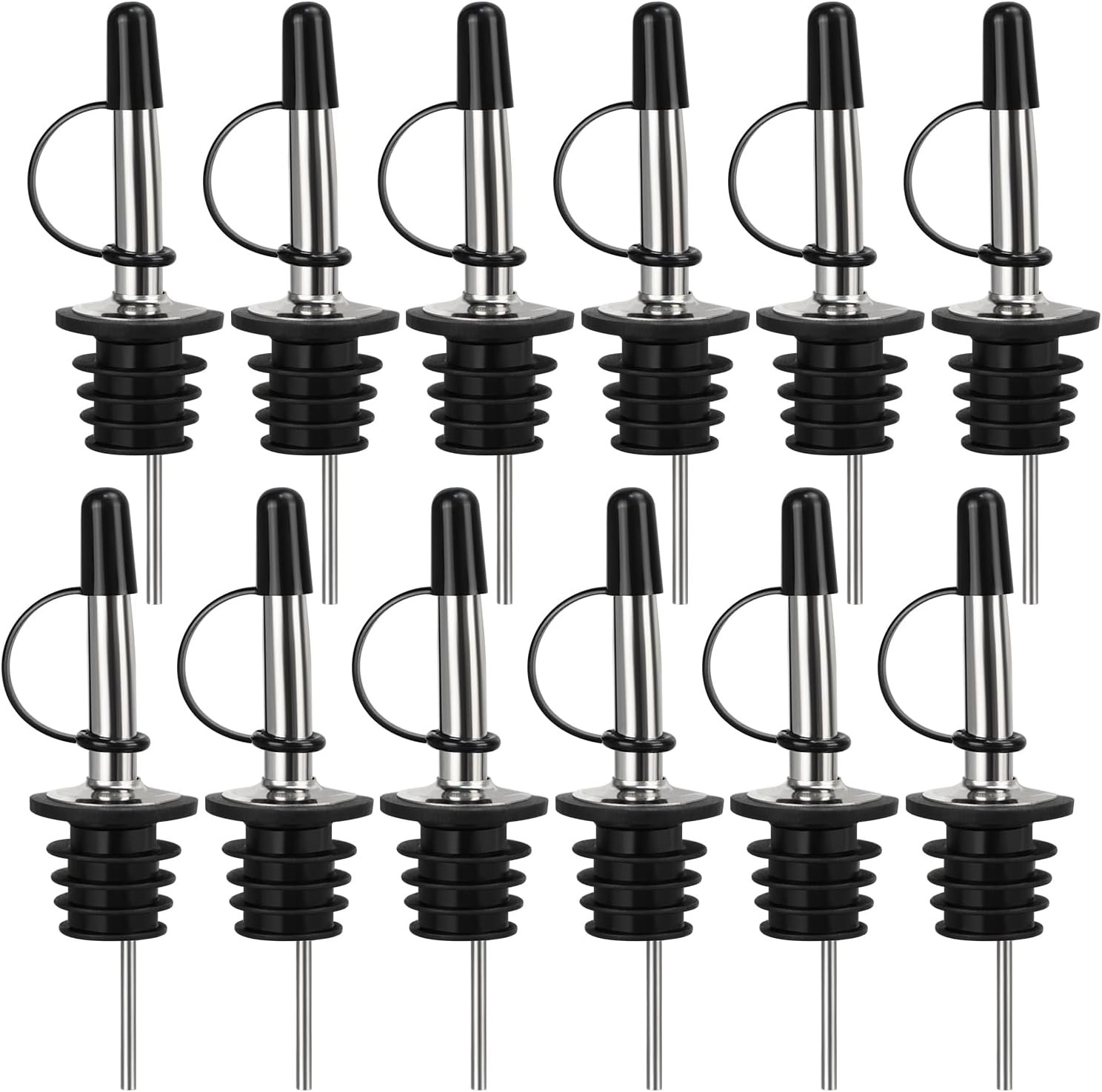 12/24/48/100 Pack Liquor Pour Spout, Stainless Steel Classic Bottle Pourers with