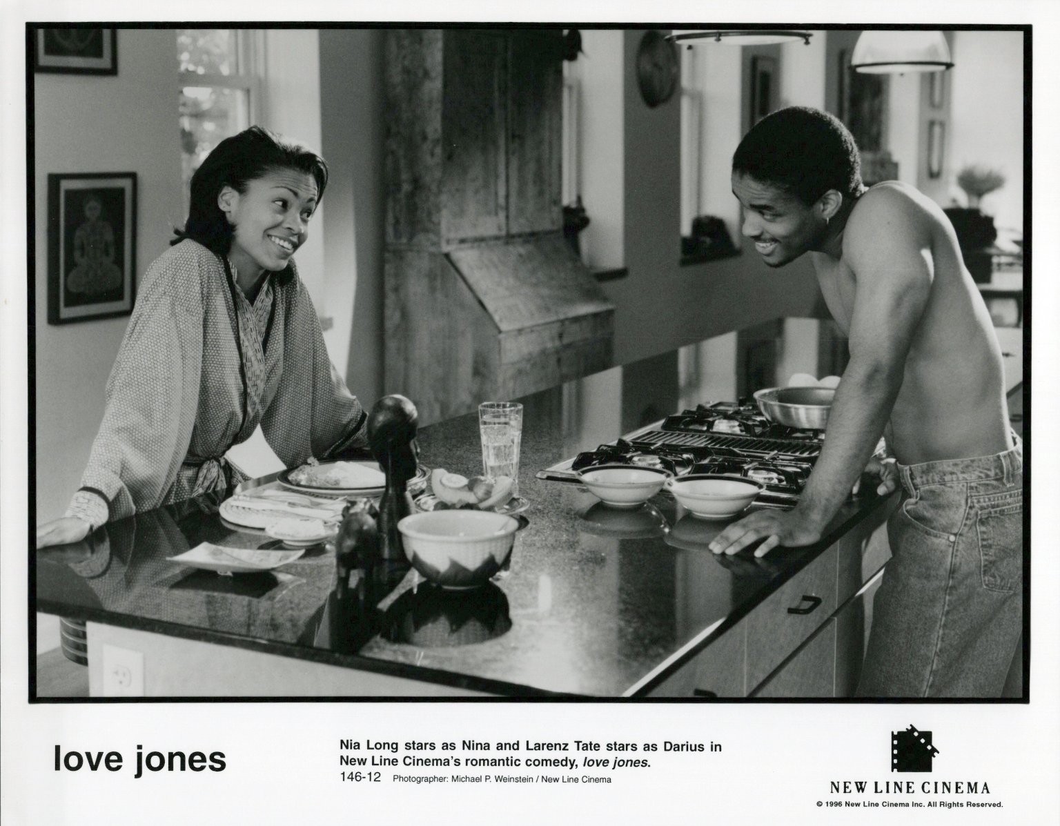 Nia Long Larenz Tate Silver Gelatin Print Love Jones Movie Still 1998