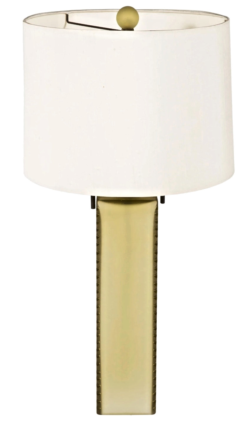DONGHIA Hutton Mattone Murano Italian Venetian Art Glass Brass Table Lamp Mcm