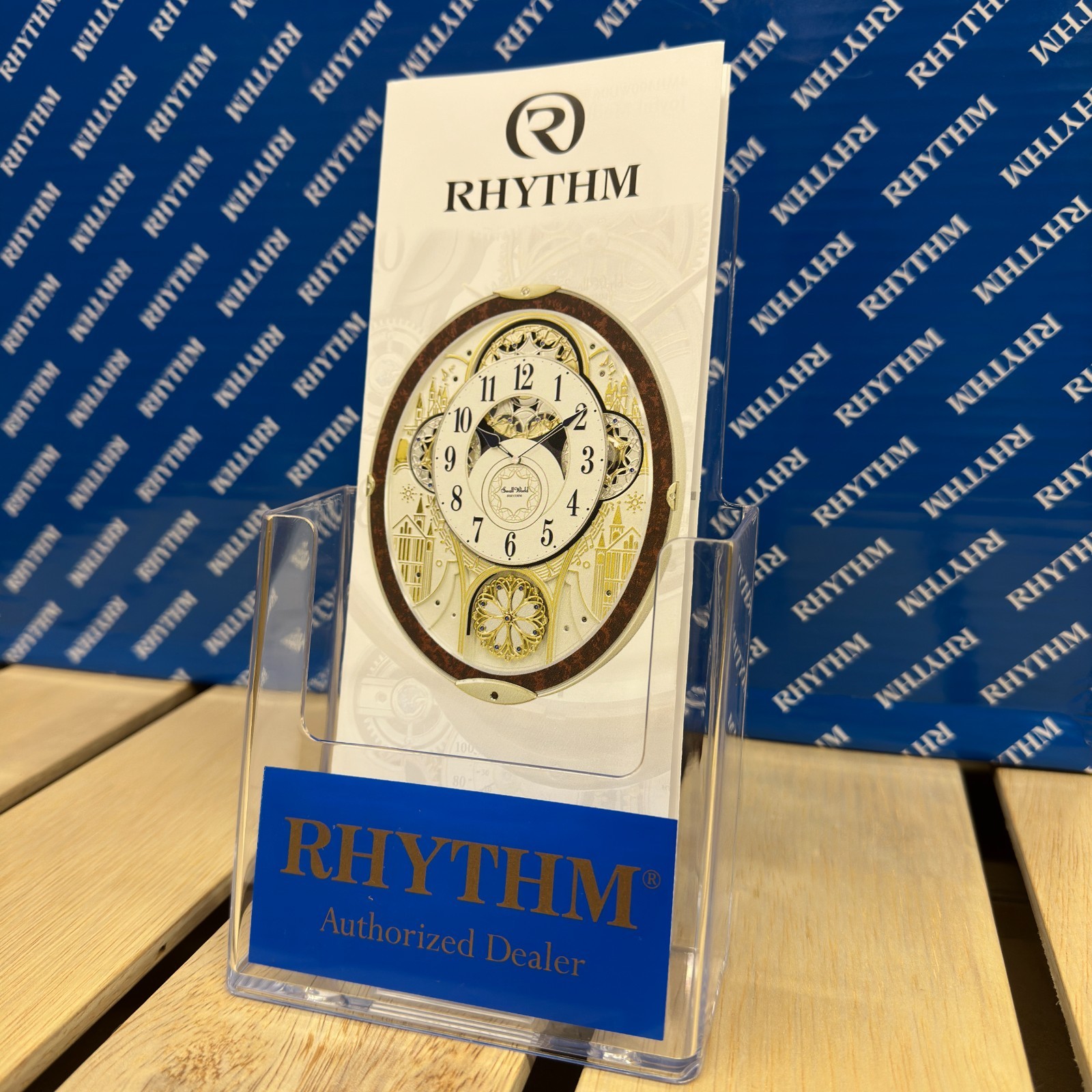 Rhythm Clock Dealer Brochure holder Literature Display for 4x9\