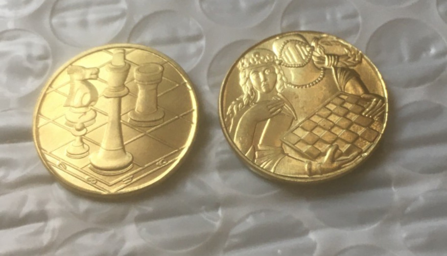 set of 2 Chess coin token 20 mm set of 2 Chess coin token 20 mm