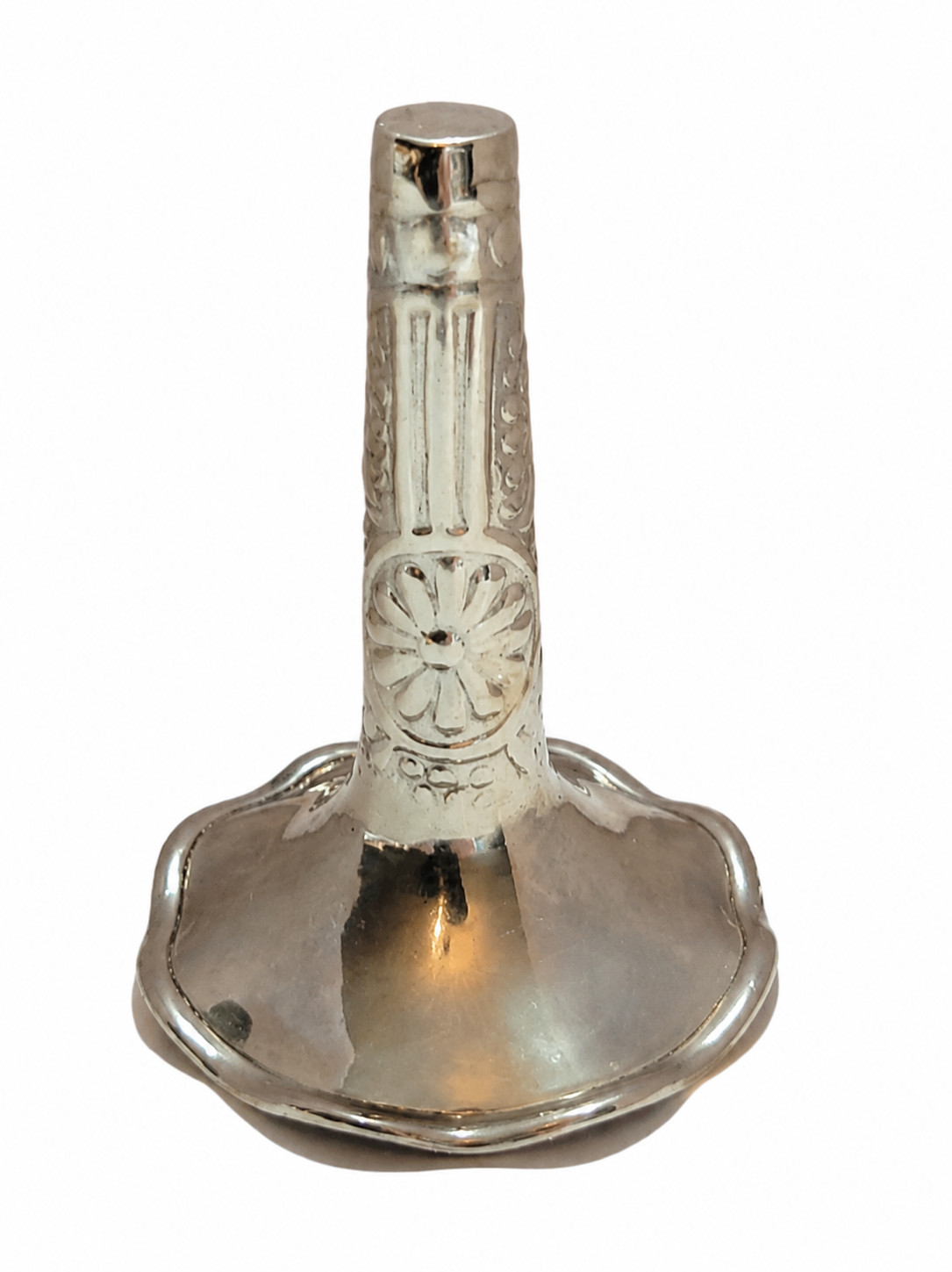 Vintage Silver Tone Tussie Mussie Flower Bouquet Holder Victorian Style Hanging