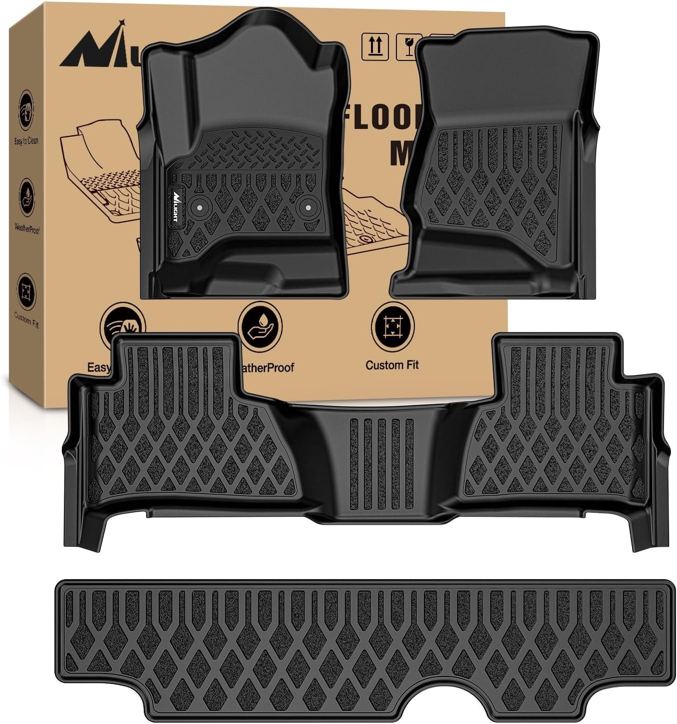 Nilight TPE Floor Mats for Chevy Tahoe GMC Yukon 2015 2016 2017 2018 2019 202...