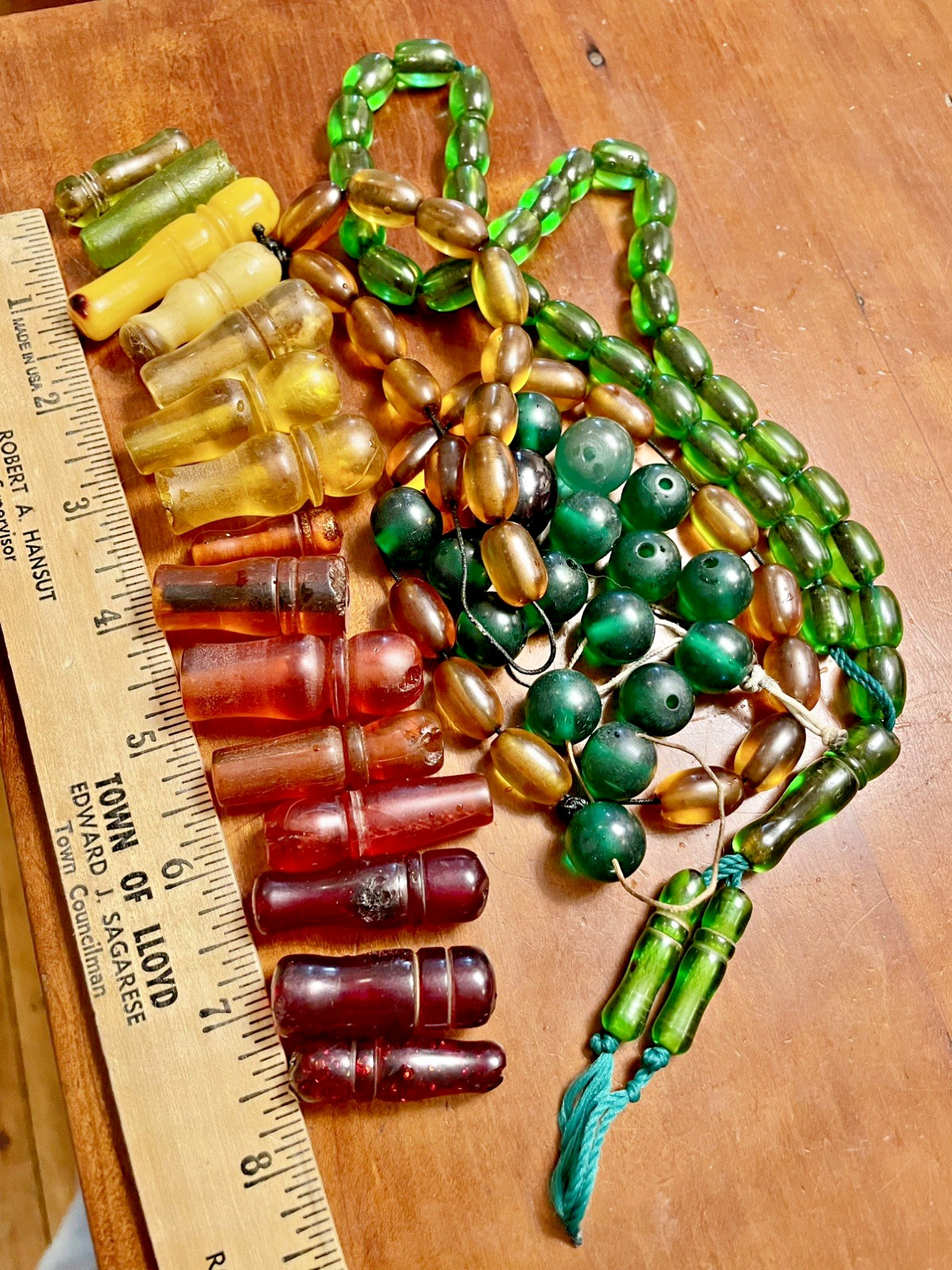 Antique islamic prayer beads futuran amber bakelite Alifs Imans