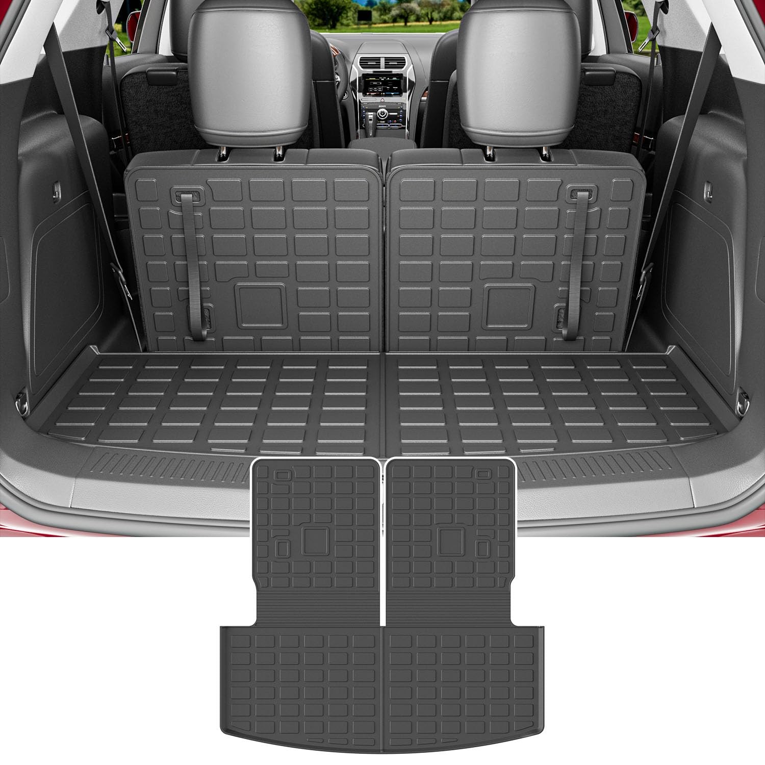powoq 6and7 Seats Cargo Mat Trunk Mat Compatible with 2020-2026 Ford Explorer... powoq 6and7 Seats Cargo Mat Trunk Mat Compatible with 2020-2026 Ford Explorer...