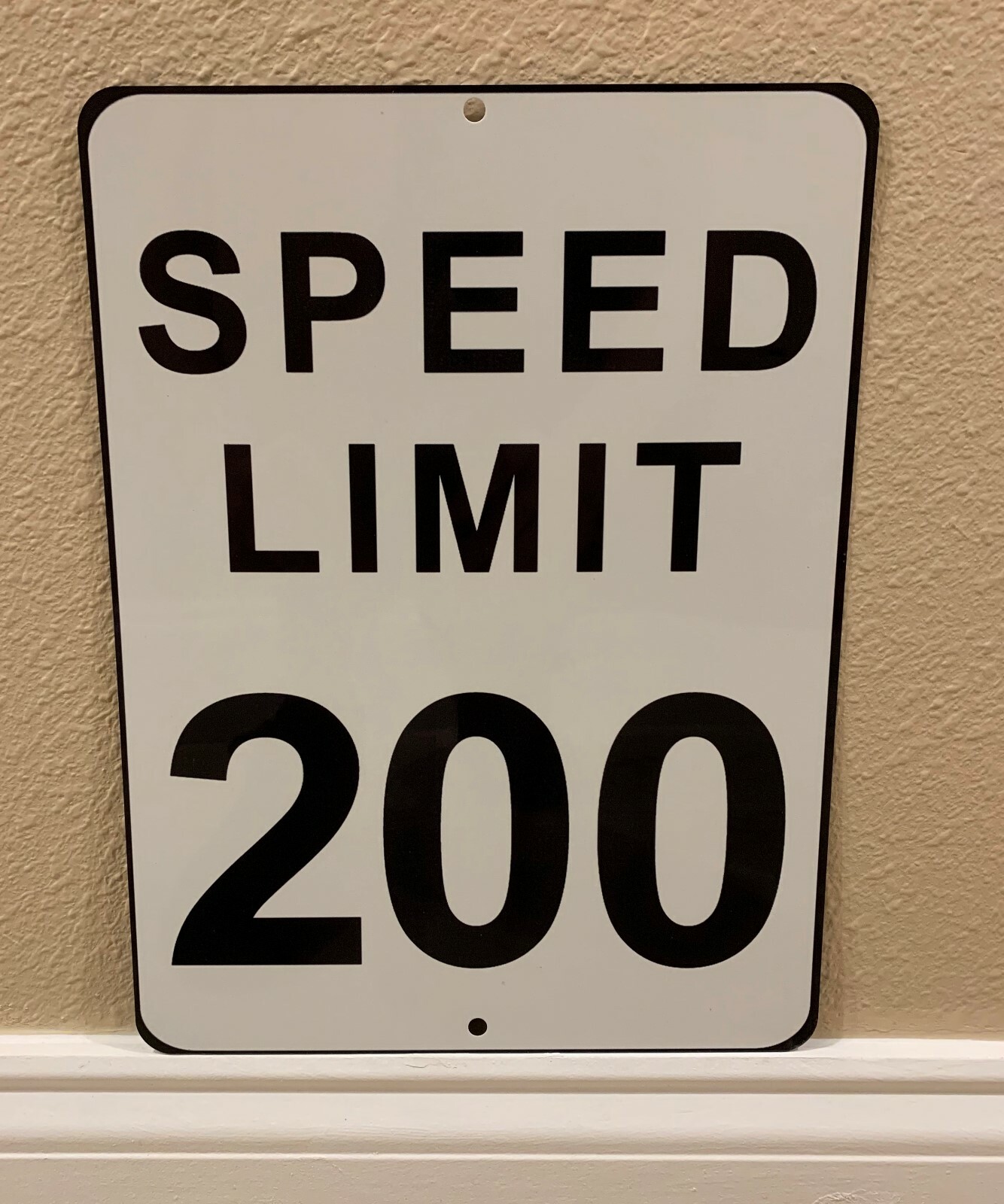 SPEED LIMIT  200 MPH - NEW ALUMINUM SIGN - 9