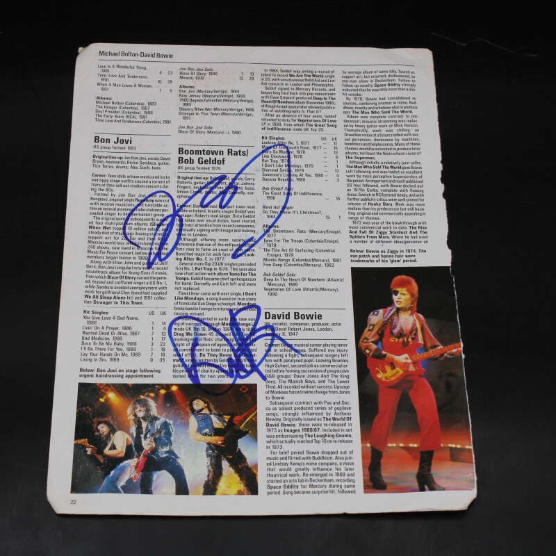 Jon Bon Jovi/David Bryan Signed Book Page Auto Autograph ZJ23295