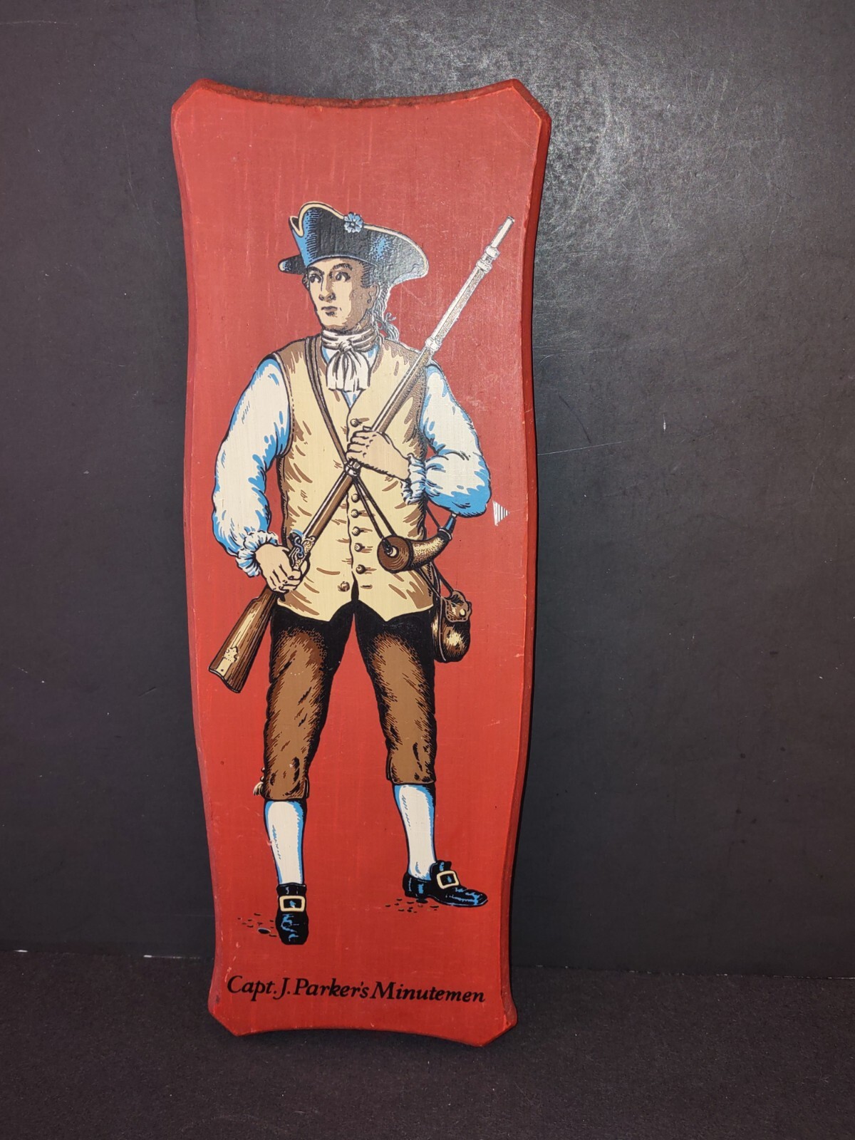 Vtg Wood Plaque Capt. J. Parker\'s Minutemen Continental Army Soldiers Yorkraft Vtg Wood Plaque Capt. J. Parker\'s Minutemen Continental Army Soldiers Yorkraft