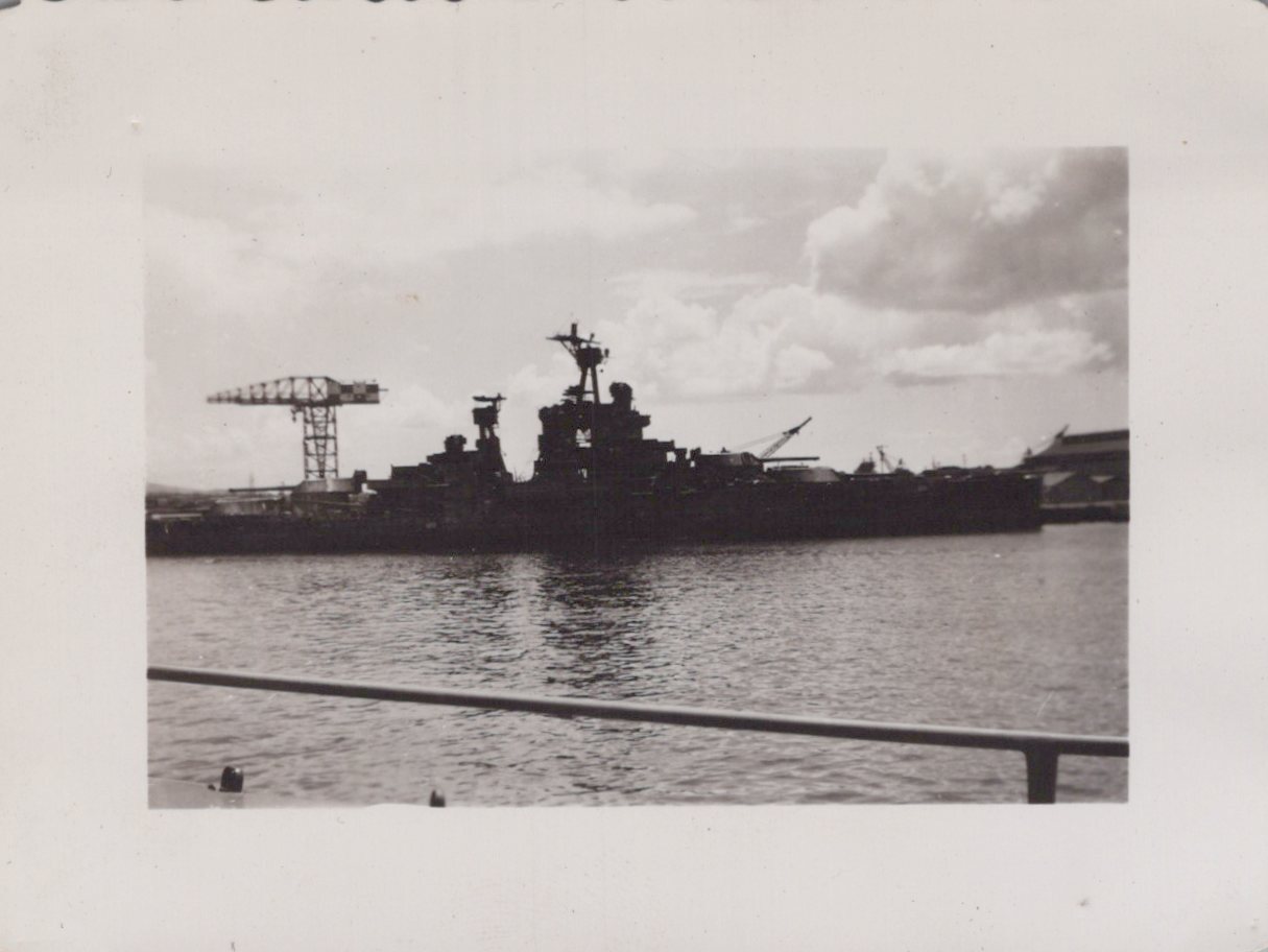 US Navy 1946 USS Nevada Battleship Harbor Original Rare Photo