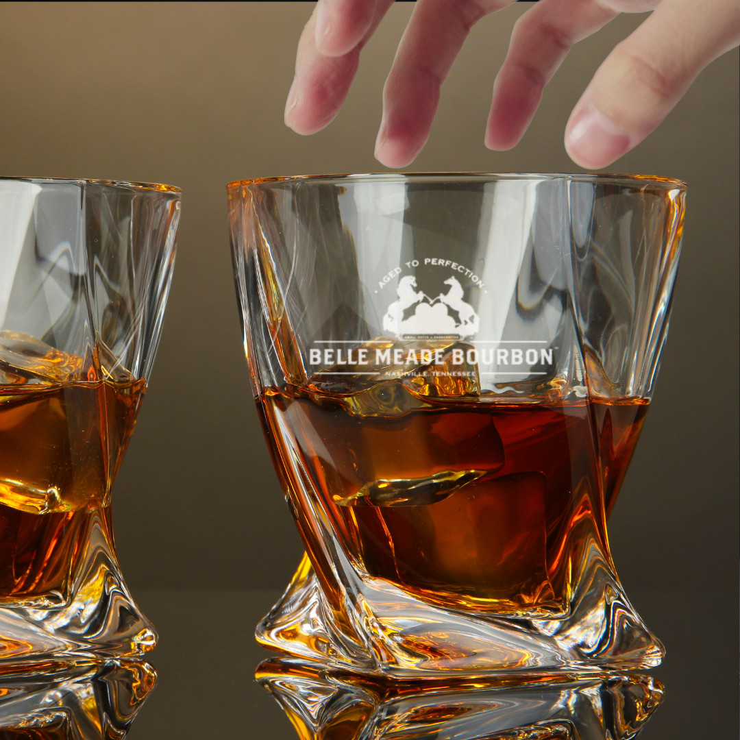 Custom Engraved Belle Meade Bourbon Whiskey Glass – 10 oz Twisted Rocks Glass Custom Engraved Belle Meade Bourbon Whiskey Glass – 10 oz Twisted Rocks Glass