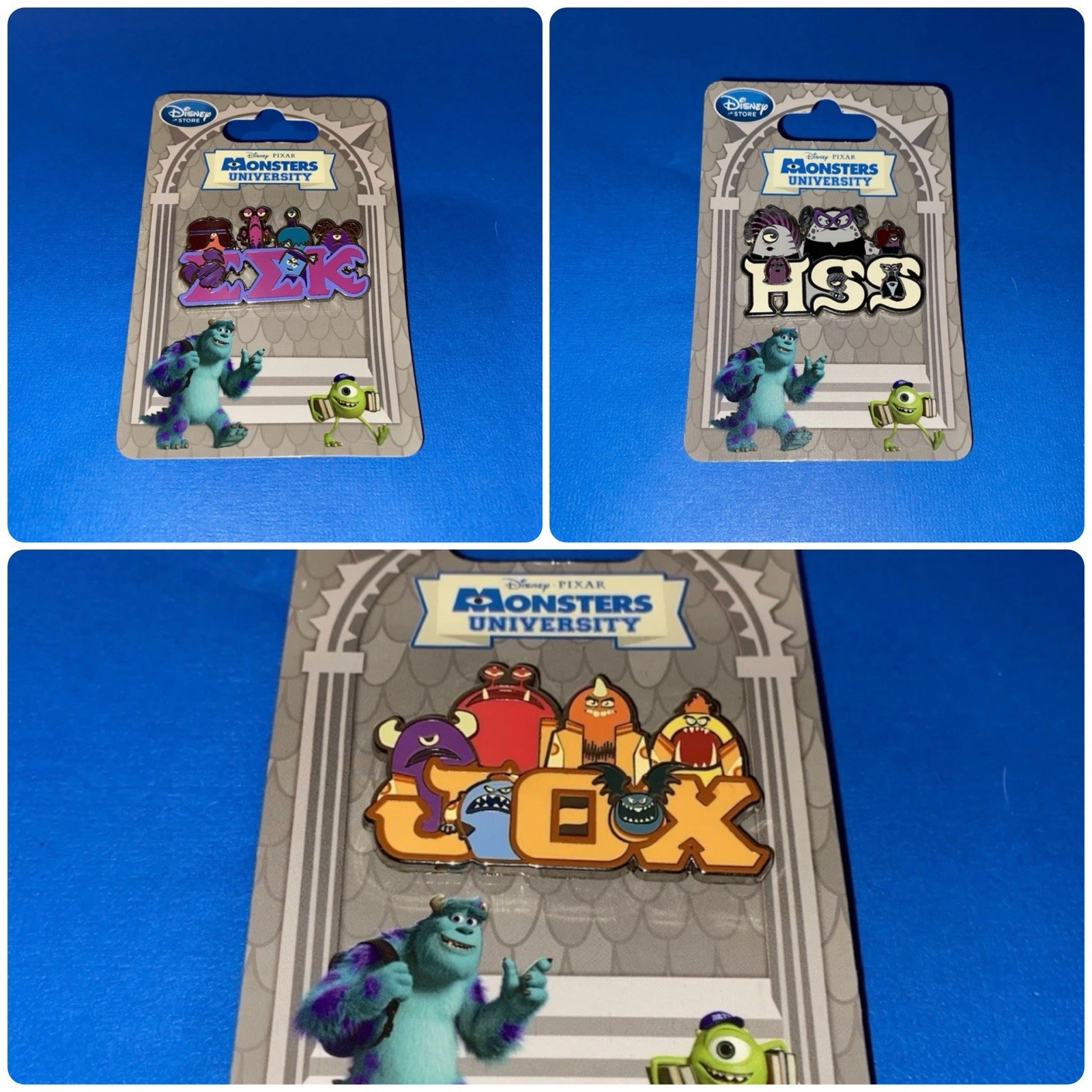 Pin Set of 3 Monsters University JOX EEK HSS Disney Store Exclusive Pin 2013