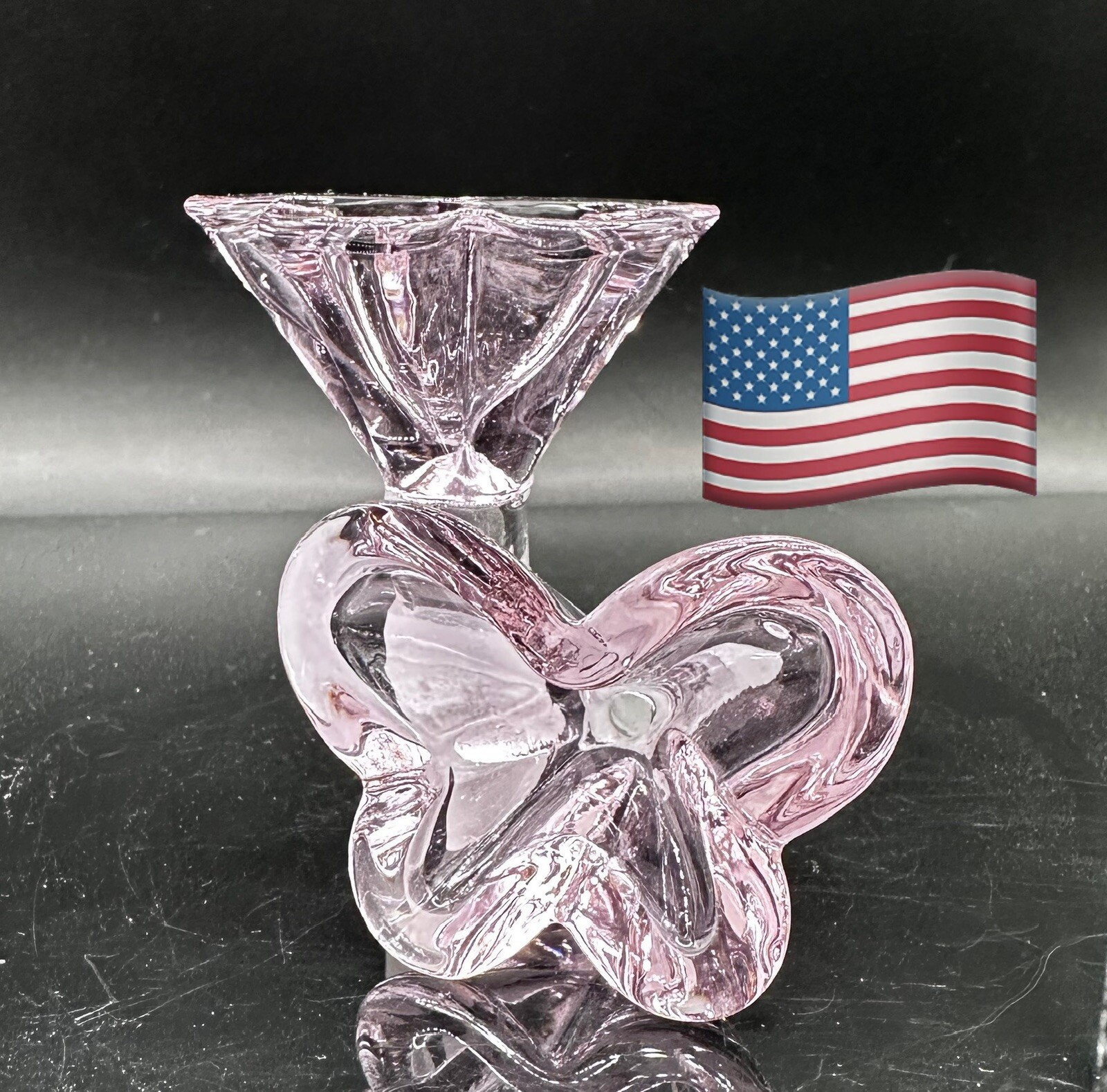 Primium 14mm PINK Thick Glass Butterfly Male Bowl Head Piece Hookah Slide Primium 14mm PINK Thick Glass Butterfly Male Bowl Head Piece Hookah Slide