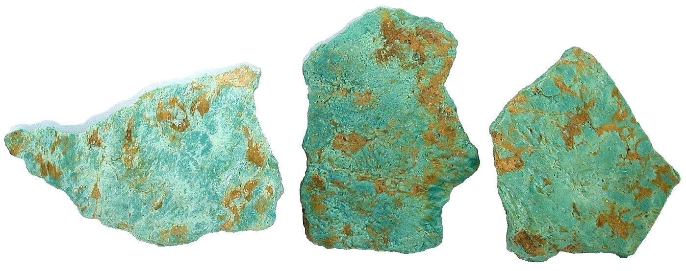 146 Gram 3 Natural Stabilized NO DYE Blue Turquoise Slab Cabochon Rough EBS9106