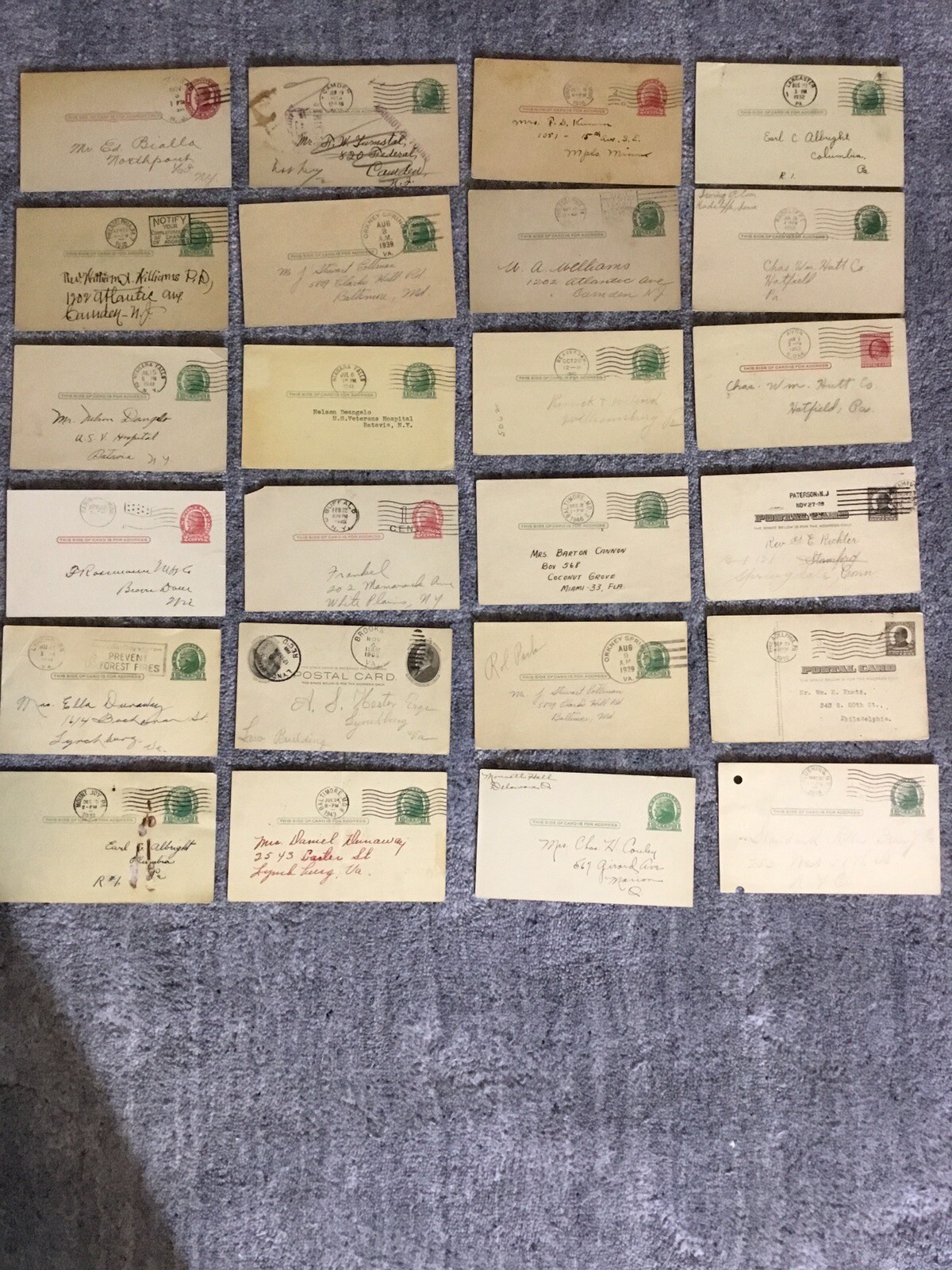 LOT 24 VINTAGE MAIL U.S MAIL EARLY 1900s JEFFERSON  MCKINLEY  FRANKLIN POST CARD