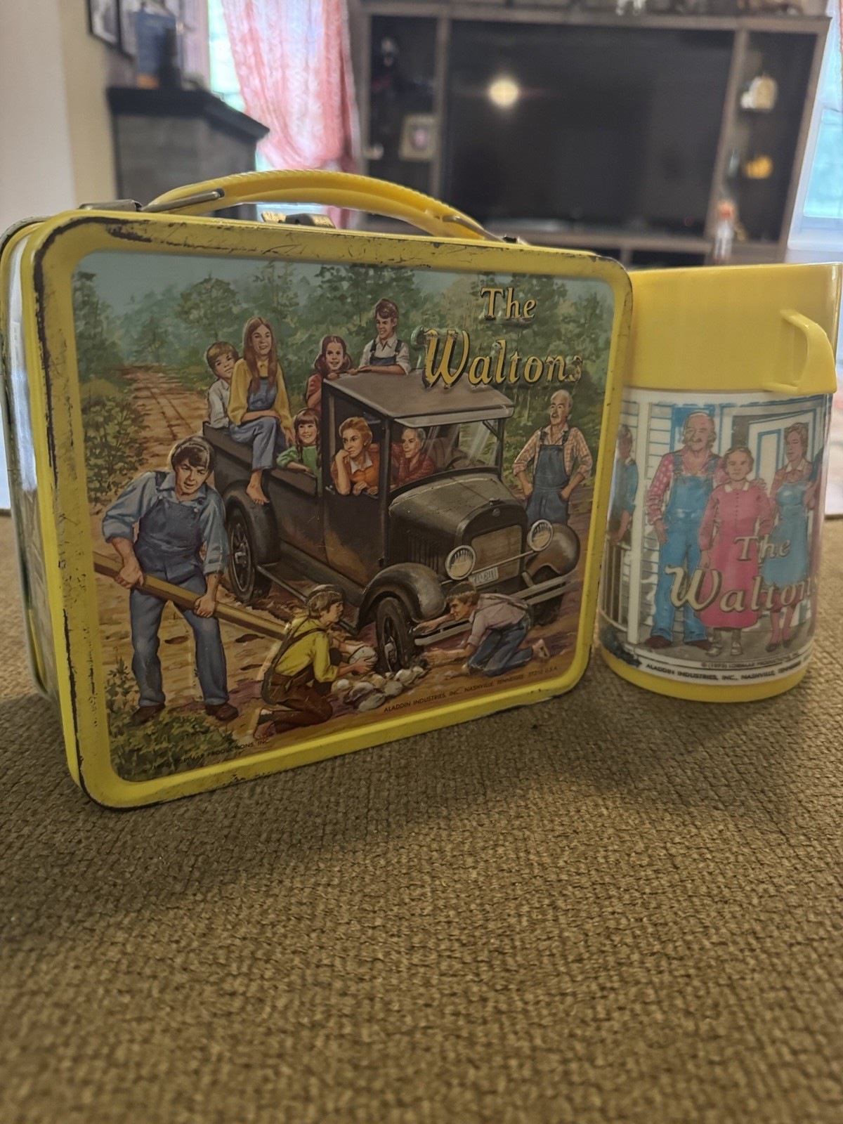 Vintage 1973 The Waltons Lorimar Metal Lunchbox and Thermos Aladdin Industries