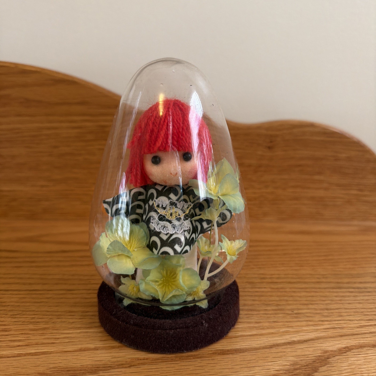 Vintage Red Head Doll In Dome