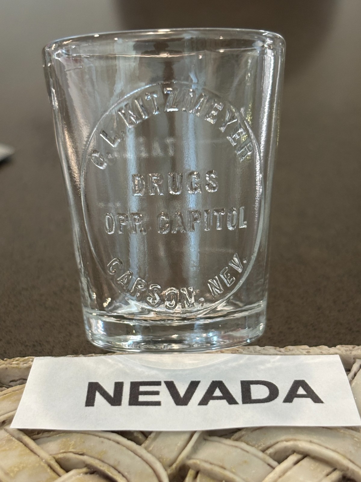 MEDICINE DOSE GLASS. - NEVADA . LAST PRICE REDUCTION.  WILL NOT GO LOWER