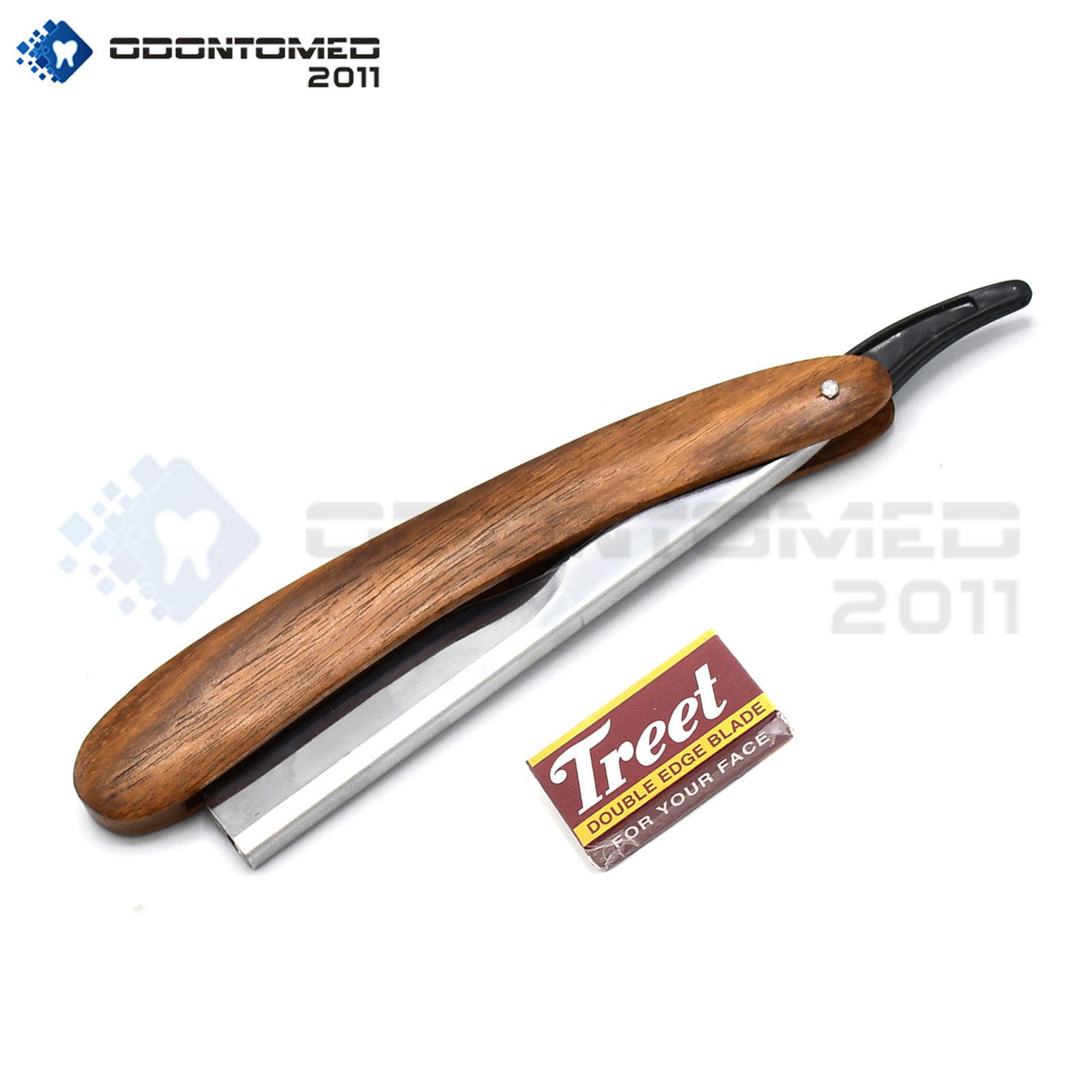 Wooden Handle Barber Hair Shaving Razor Straight Folding Knife BTS-191