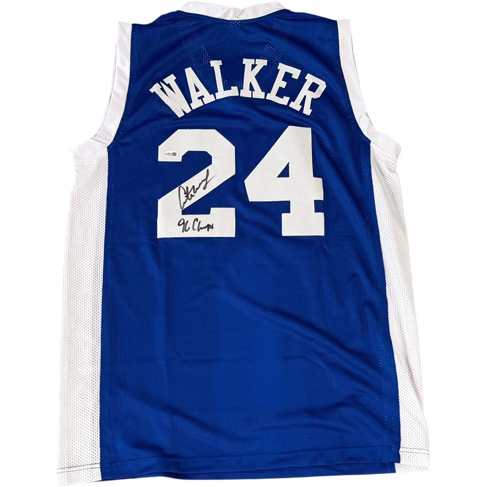 Antoine Walker Autographed Kentucky Wildcats (Blue #24) Custom Jersey w/ 96 Cham