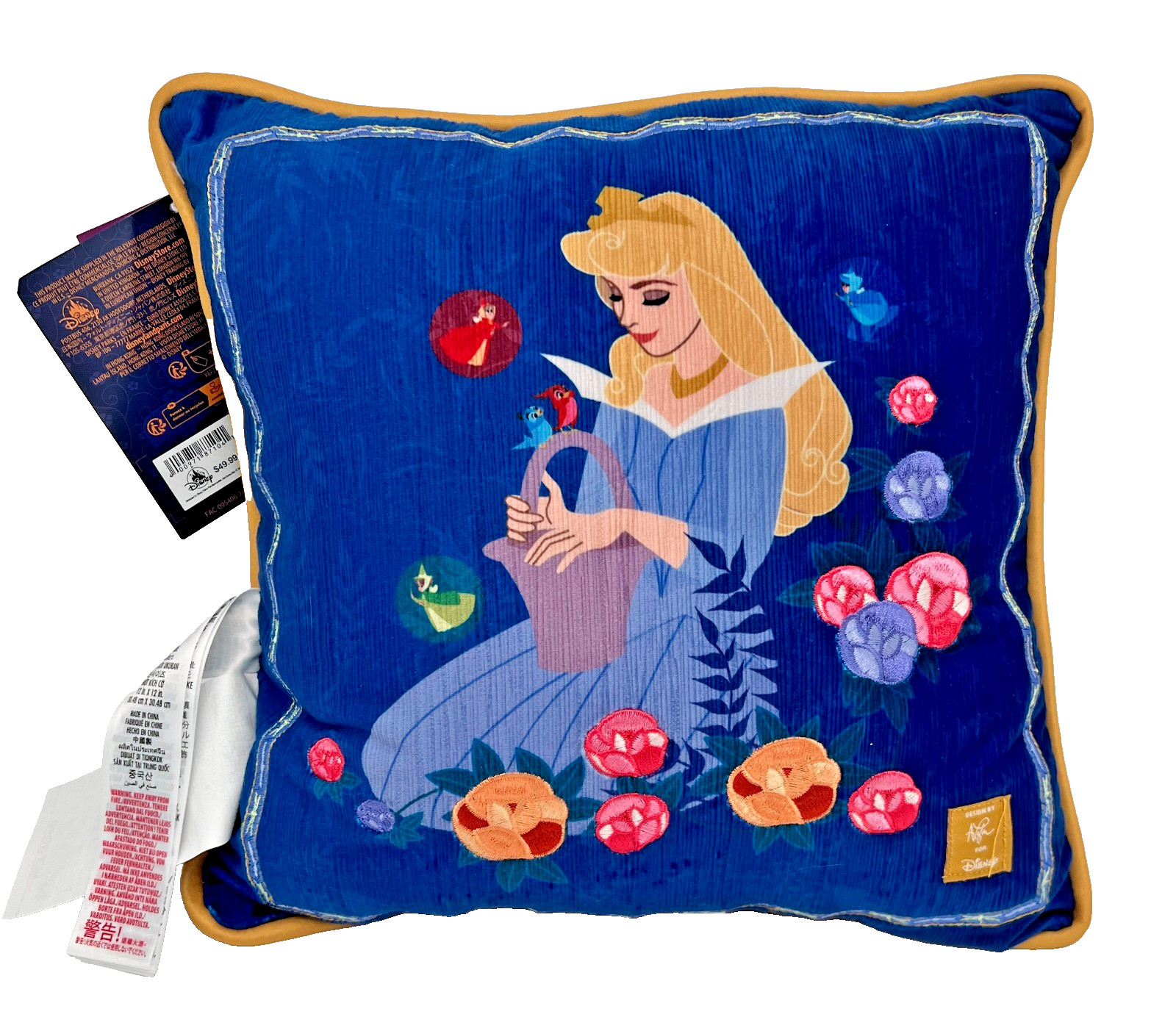 Disney Ashley Taylor Sleeping Beauty Collection 12-inch Square Throw Pillow