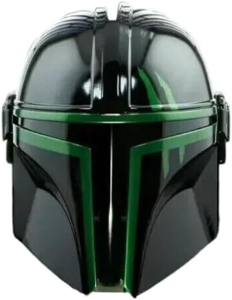 Mandalorian Helmet Metal Steel Green-black With Liner and Chin Strap Home Decor