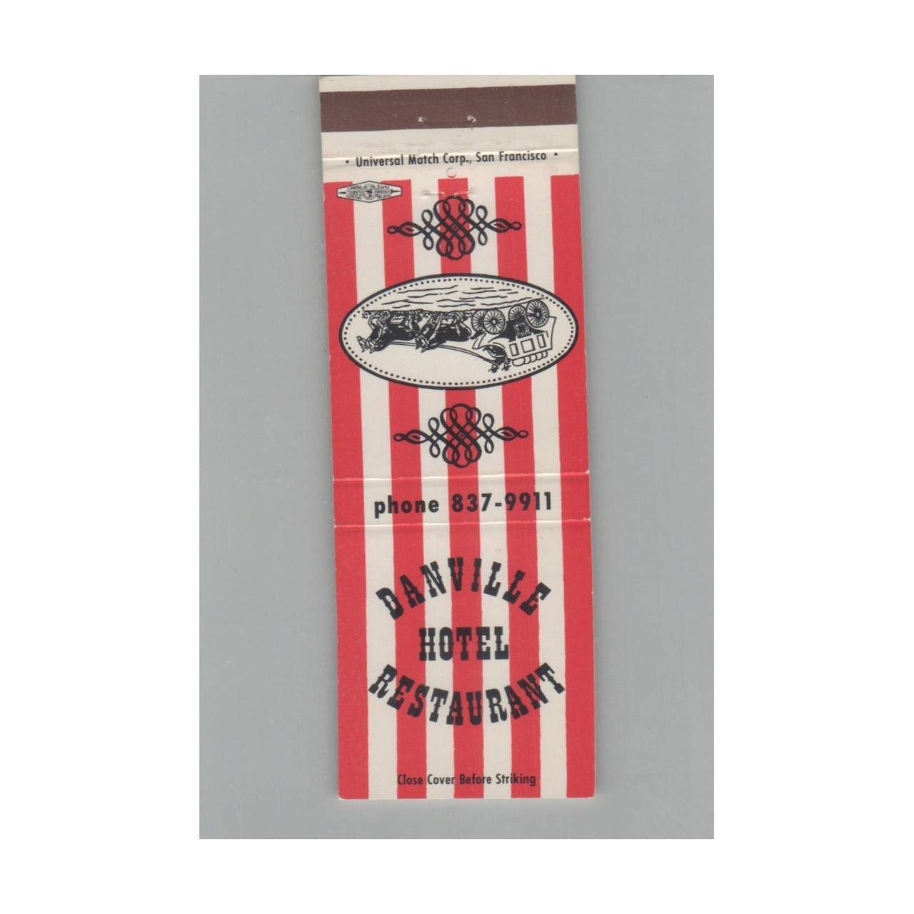 Matchbook Cover Danville Hotel Restaurant Danville CA