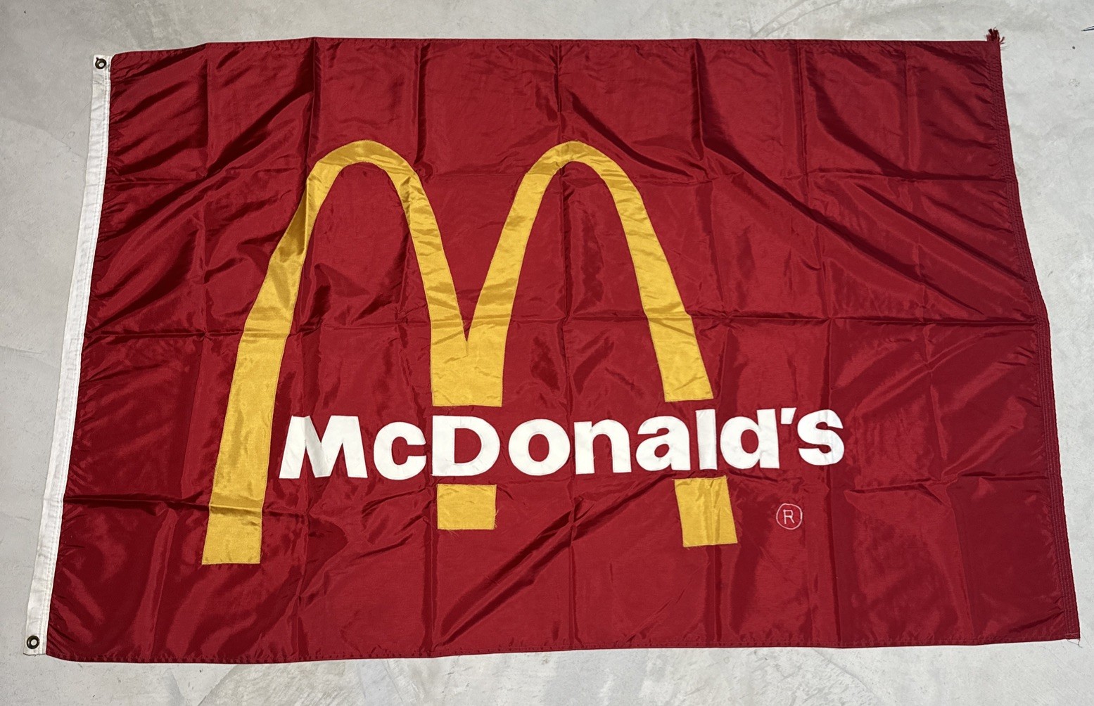 Vintage 1970\'s McDonald\'s Store Flag Advertising Scarce Huge 8’x4’ Fast Food