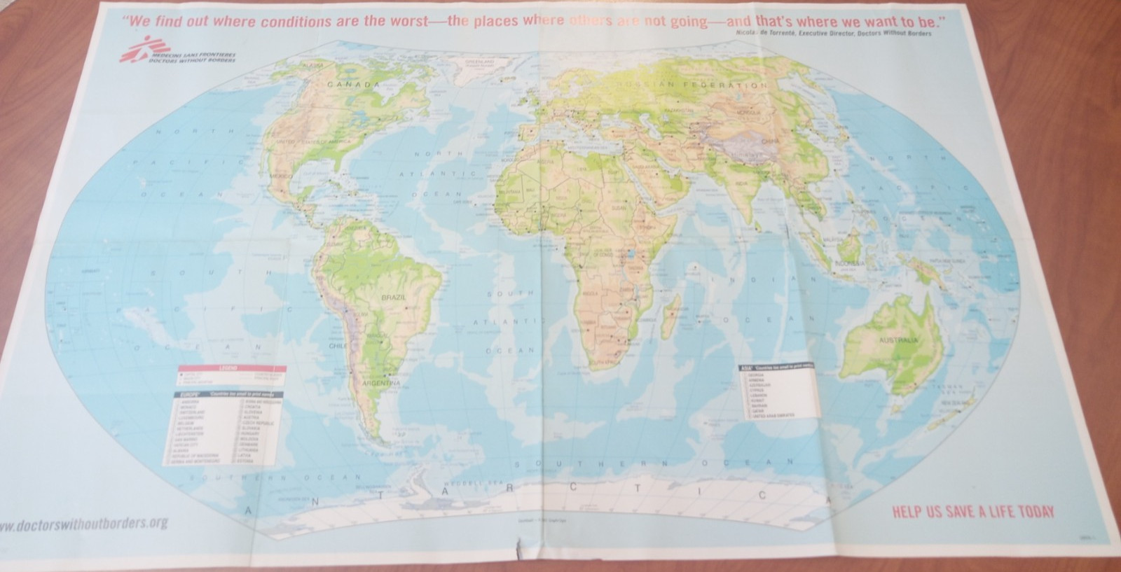 Doctors Without Borders Map Poster Rand McNally Map 20\