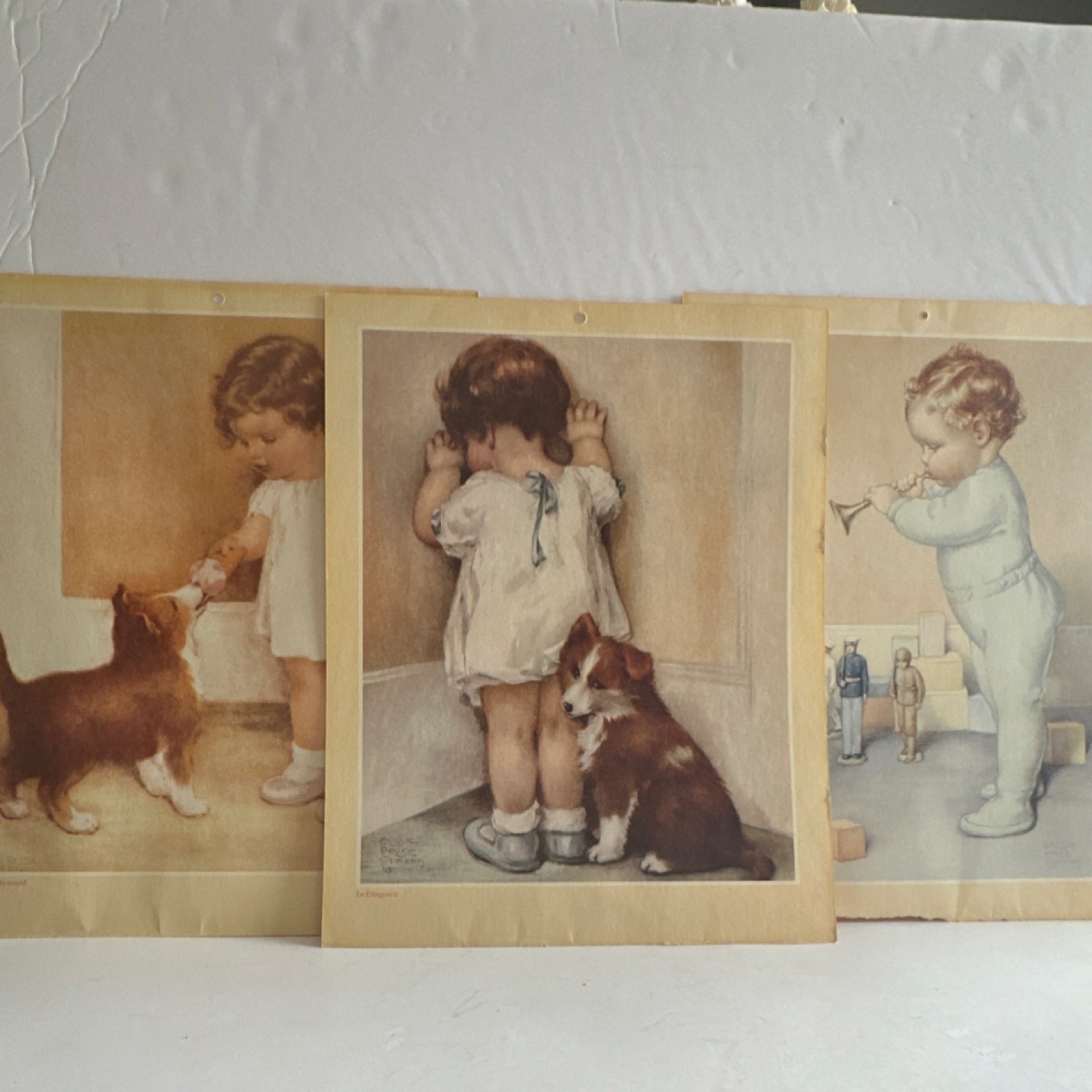 Vintage Bessie Pease Gutmann Art Calendar Pages with Prints 