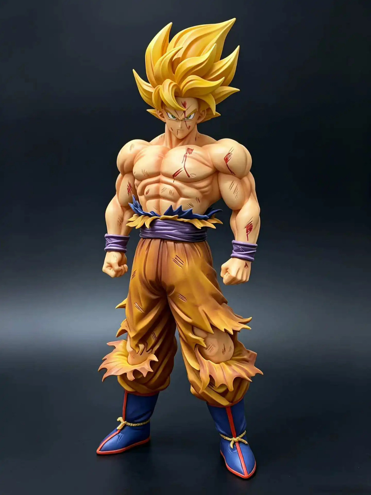 30CM Anime Dragon Ball Z Super Saiyan Goku Serious Ripped PVC Figure W/BOX