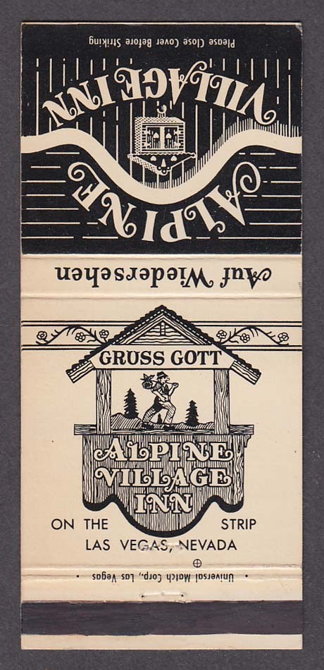 Gruss Gott Alpine Village Inn Las Vegas NV matchcover