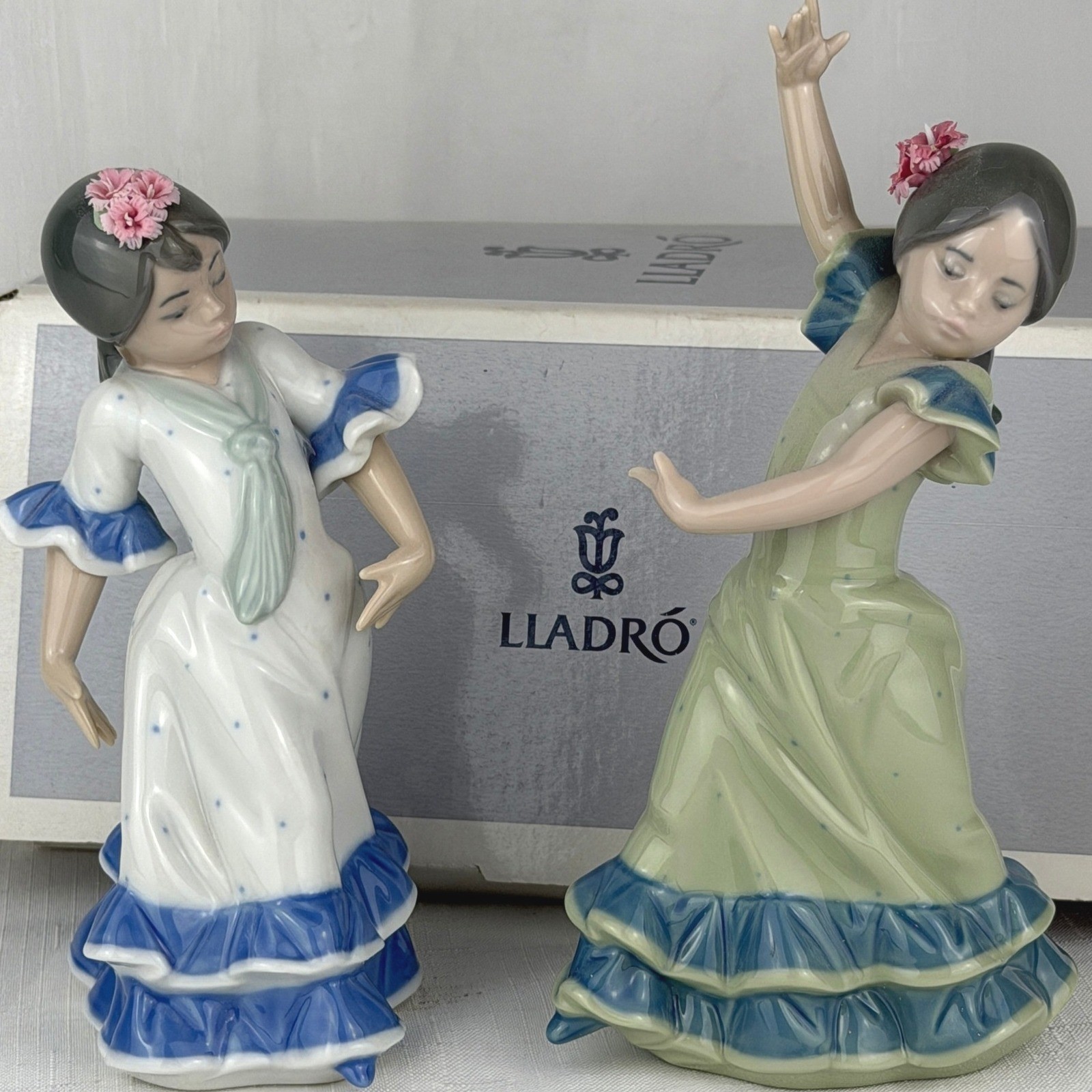Lladro Lolita 5192 Juanita 5193 Flamenco Dancers Figurines Pair w Boxes