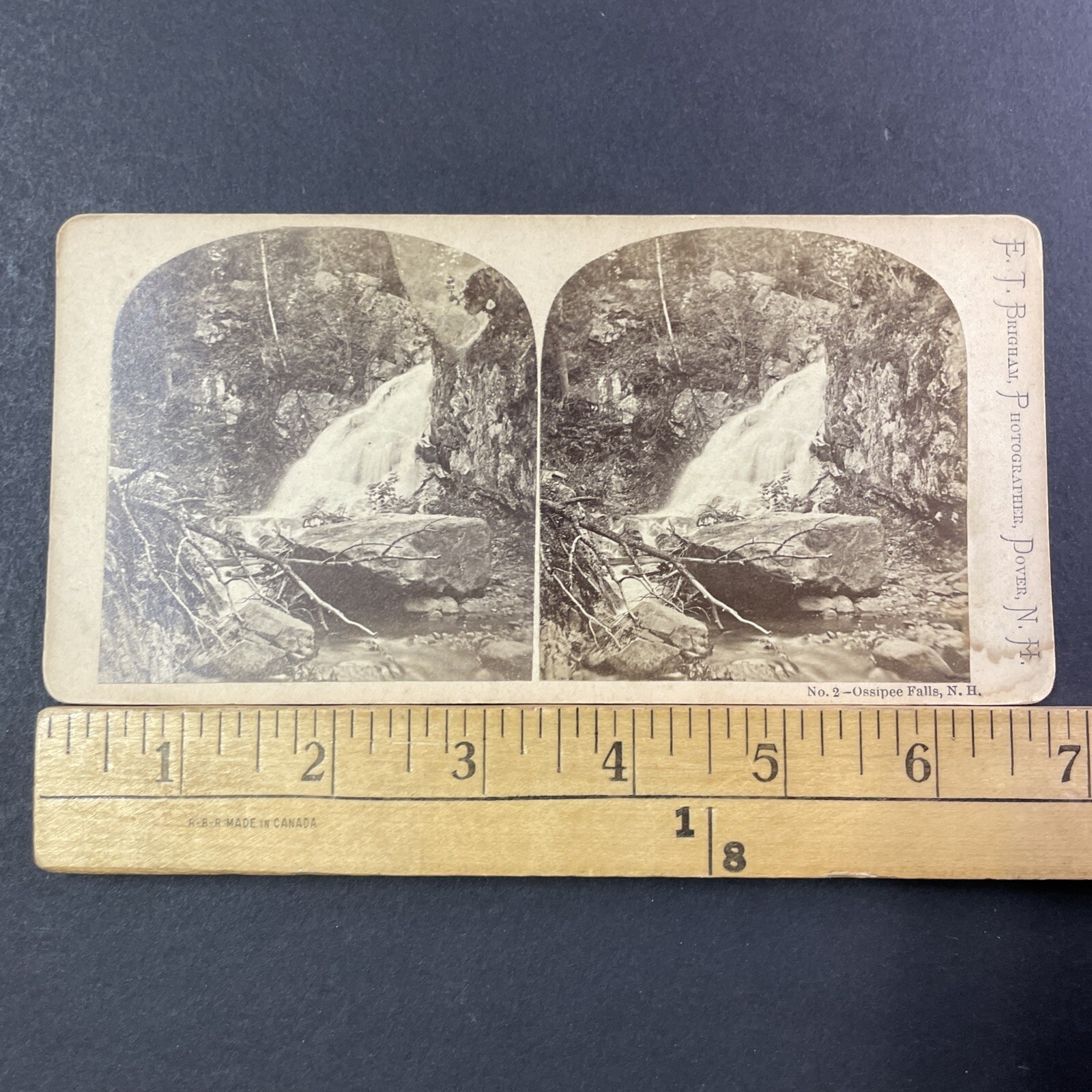 Ossipee Falls Stereoview E. J. Brigham Photographer 1870s New Hampshire