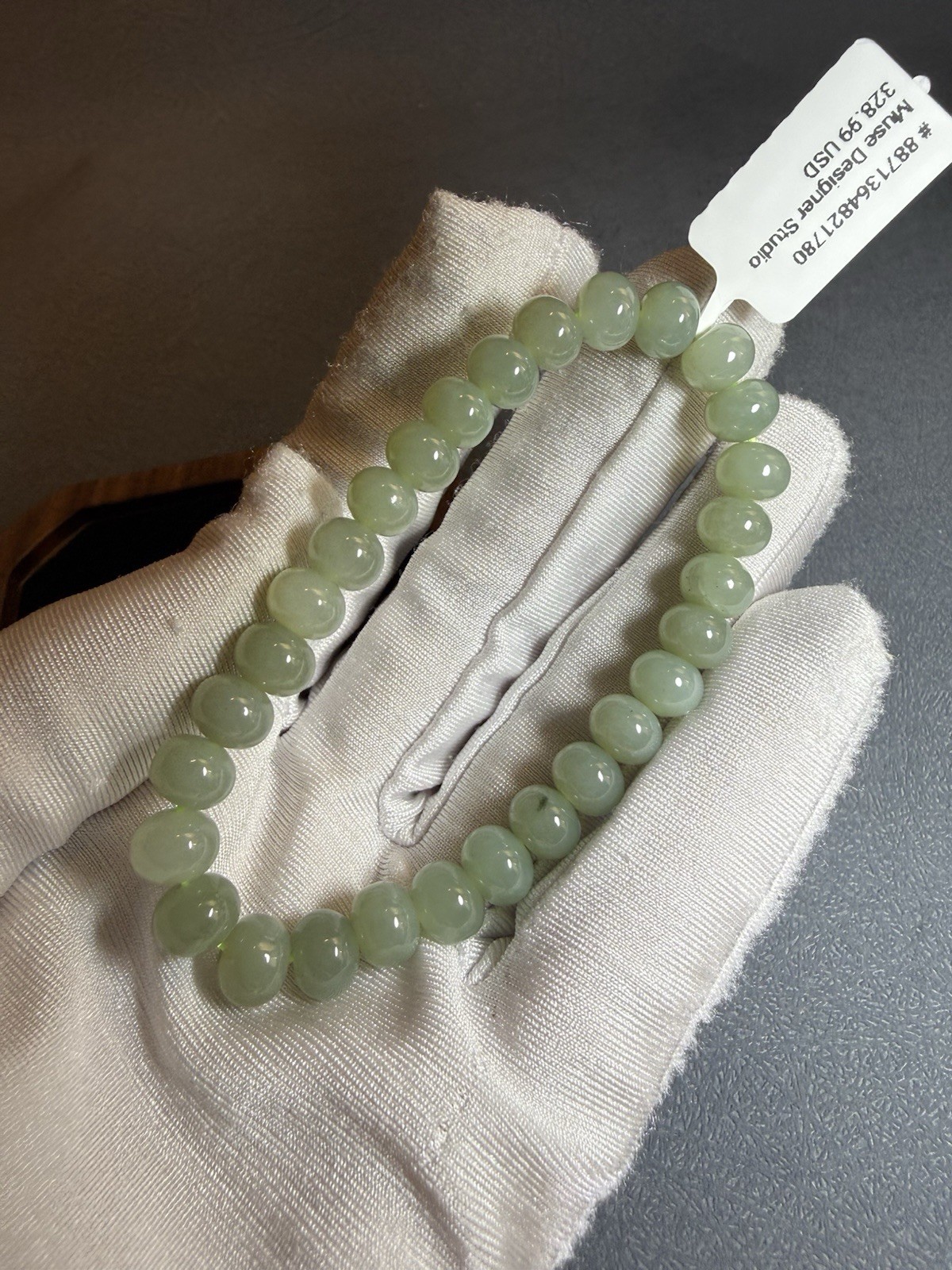 7.8mm Natural Hetian Jade Bracelet – Lake Green Nephrite Jade Collection