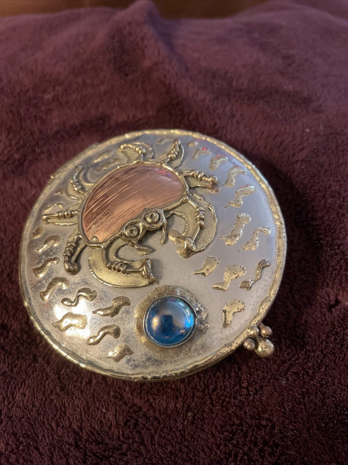 Vintage Lunacy HAMMERED mixed metal art , Mary Mundy Trinket Box Vintage Lunacy HAMMERED mixed metal art , Mary Mundy Trinket Box