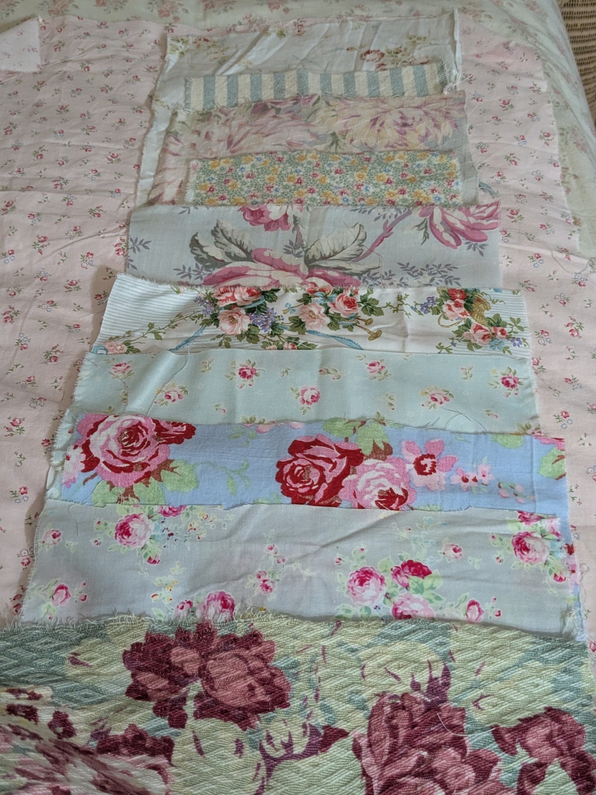 1930s Fabric Lot Cottage Chic Slow Stitch Journals Quilts Crafts Blues Roses 1930s Fabric Lot Cottage Chic Slow Stitch Journals Quilts Crafts Blues Roses