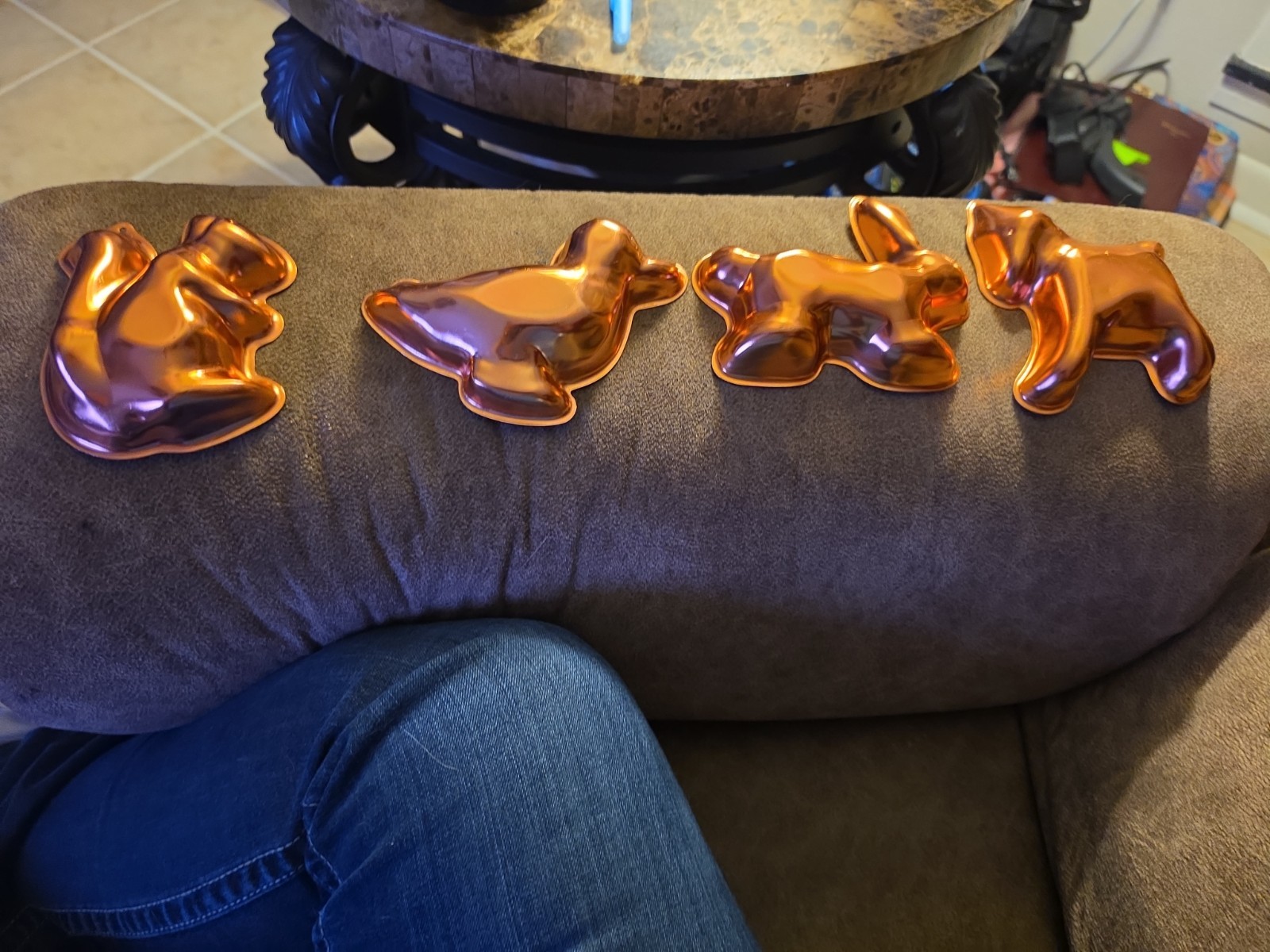 VTG Set 4 Mirro Aluminum Company Copper Plated Molds Horse Duck Rabbit Squirrel