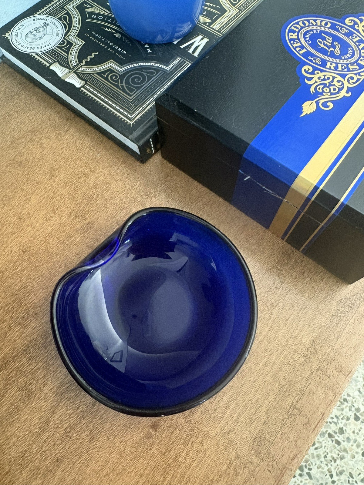 Elsa Peretti For Tiffany & Co 5” Cobalt Blue Thumbprint Bowl