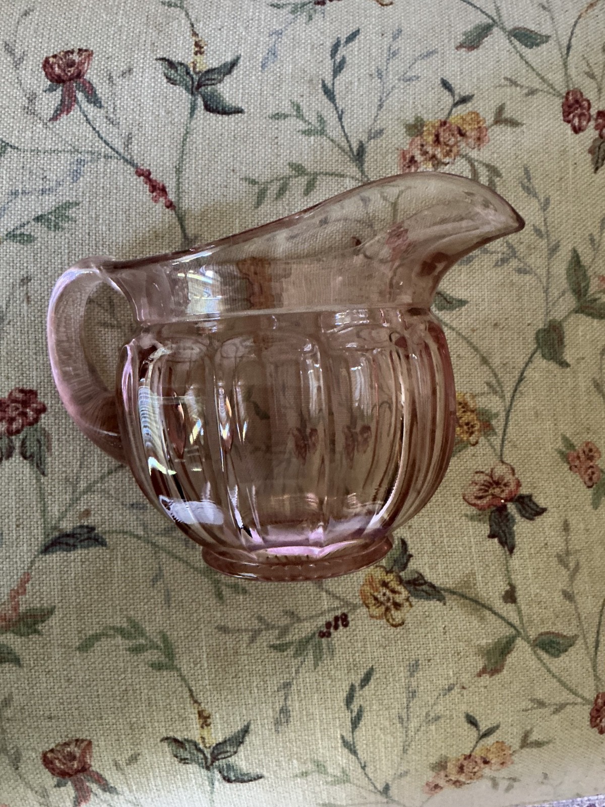 Vintage Heisey Glass Pink Flamingo Pitcher c.1930