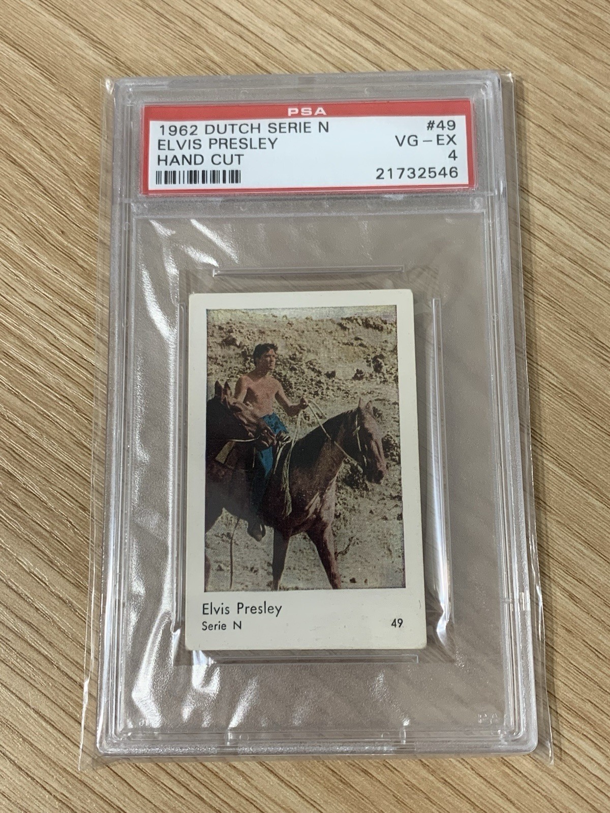 Elvis Presley 1962 Dutch Gum Serie N #49 Trading Card PSA 4