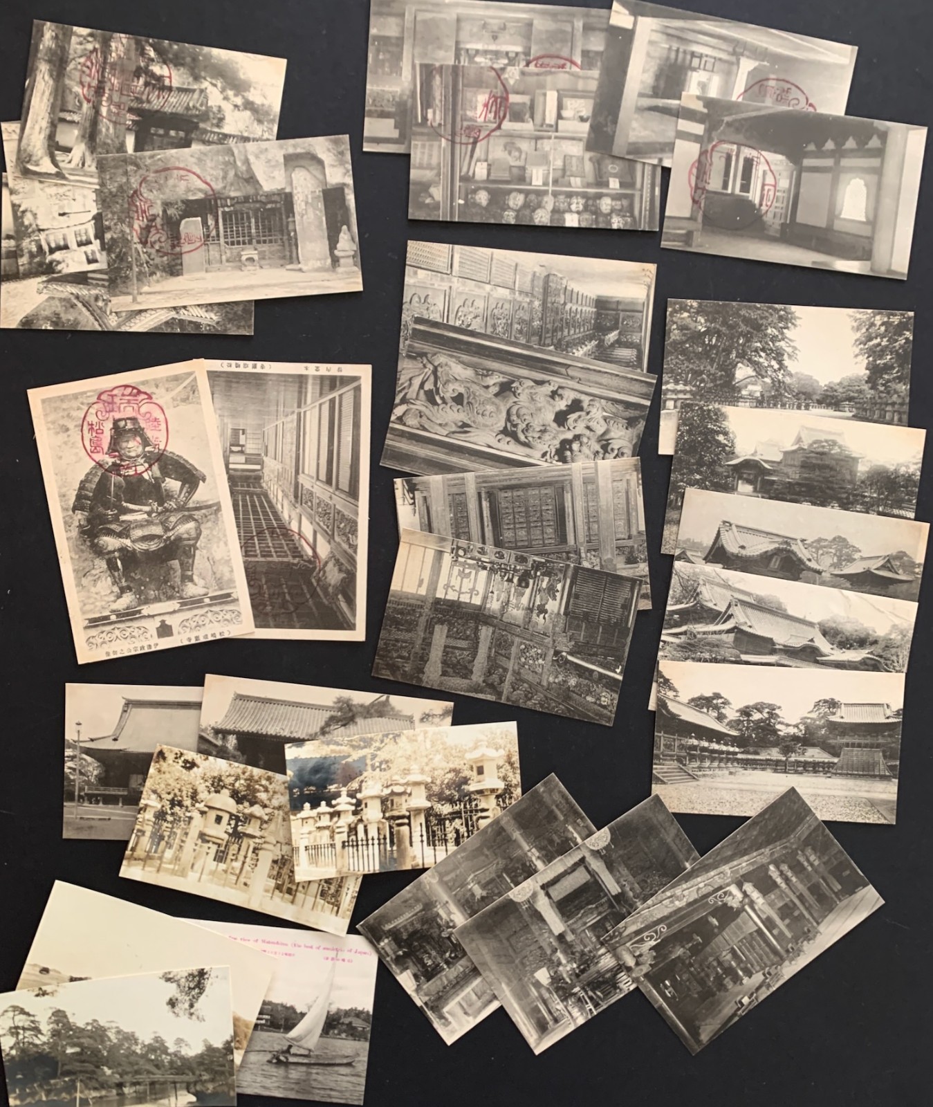Lot of 29 Japanese 1920s Scenic & Temple Postcards (slightly trimmed) Japan