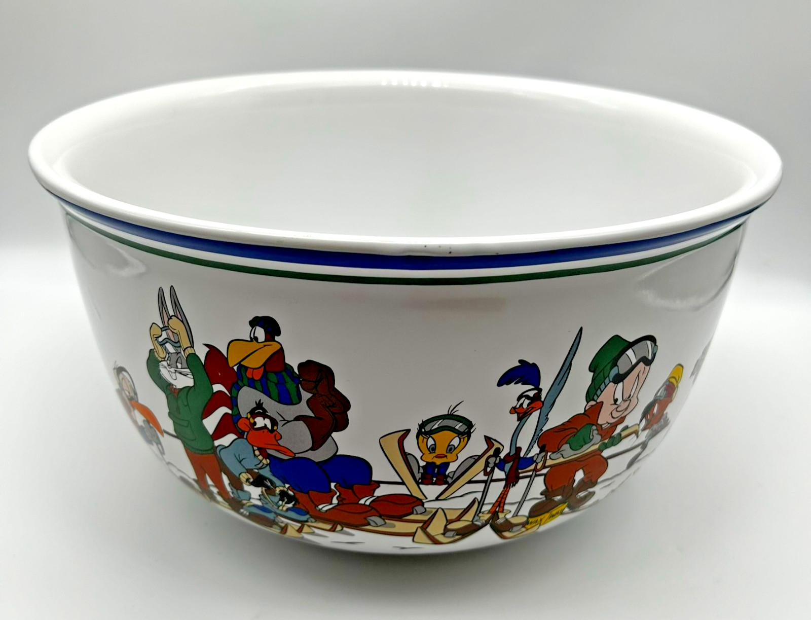 Vtg 90s Looney Valley Ski Lodge Bowl Large See You At The Bottom Warner Bros
